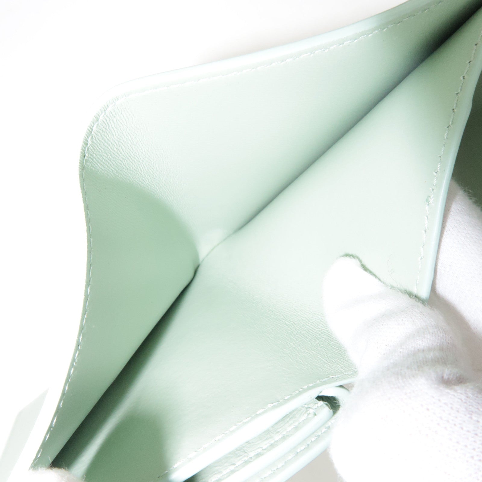 BALENCIAGA Paper Wallet Tri fold Wallet Light Green 637450 *Box, Dust Bag