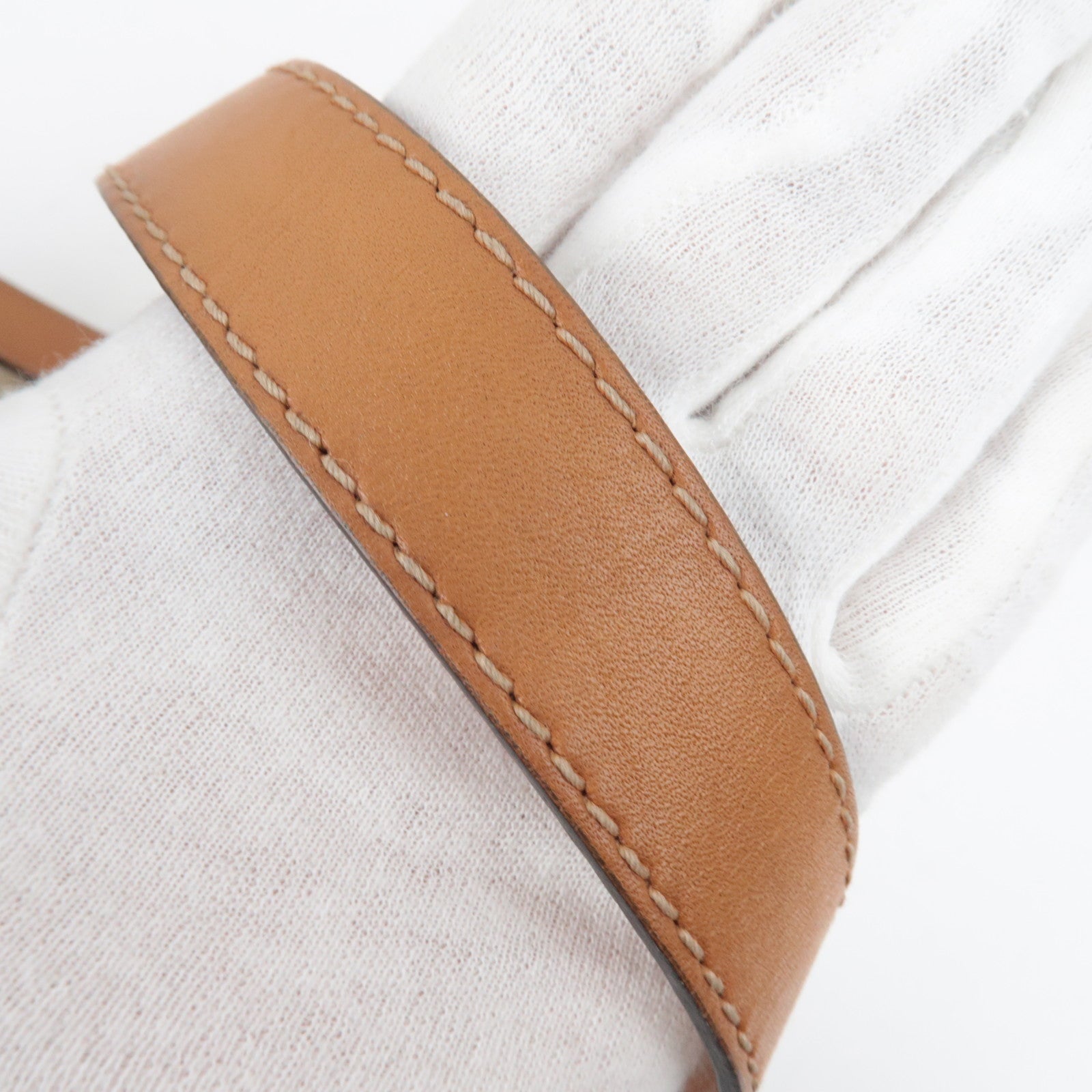 GUCCI Sherry GG canvas leren 2WAY Boston tas beige bruin 247205 *band