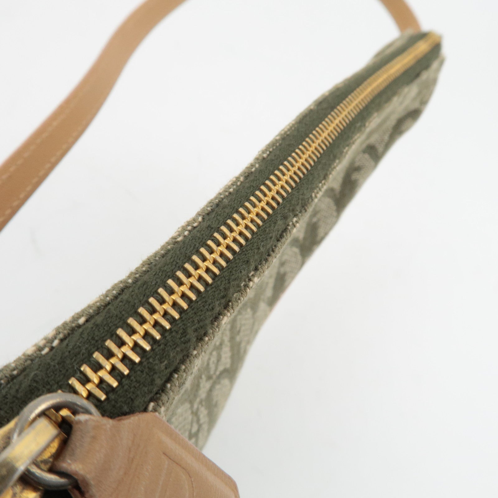 Christian Dior Trotter Canvas Leather Saddle Bag Khaki