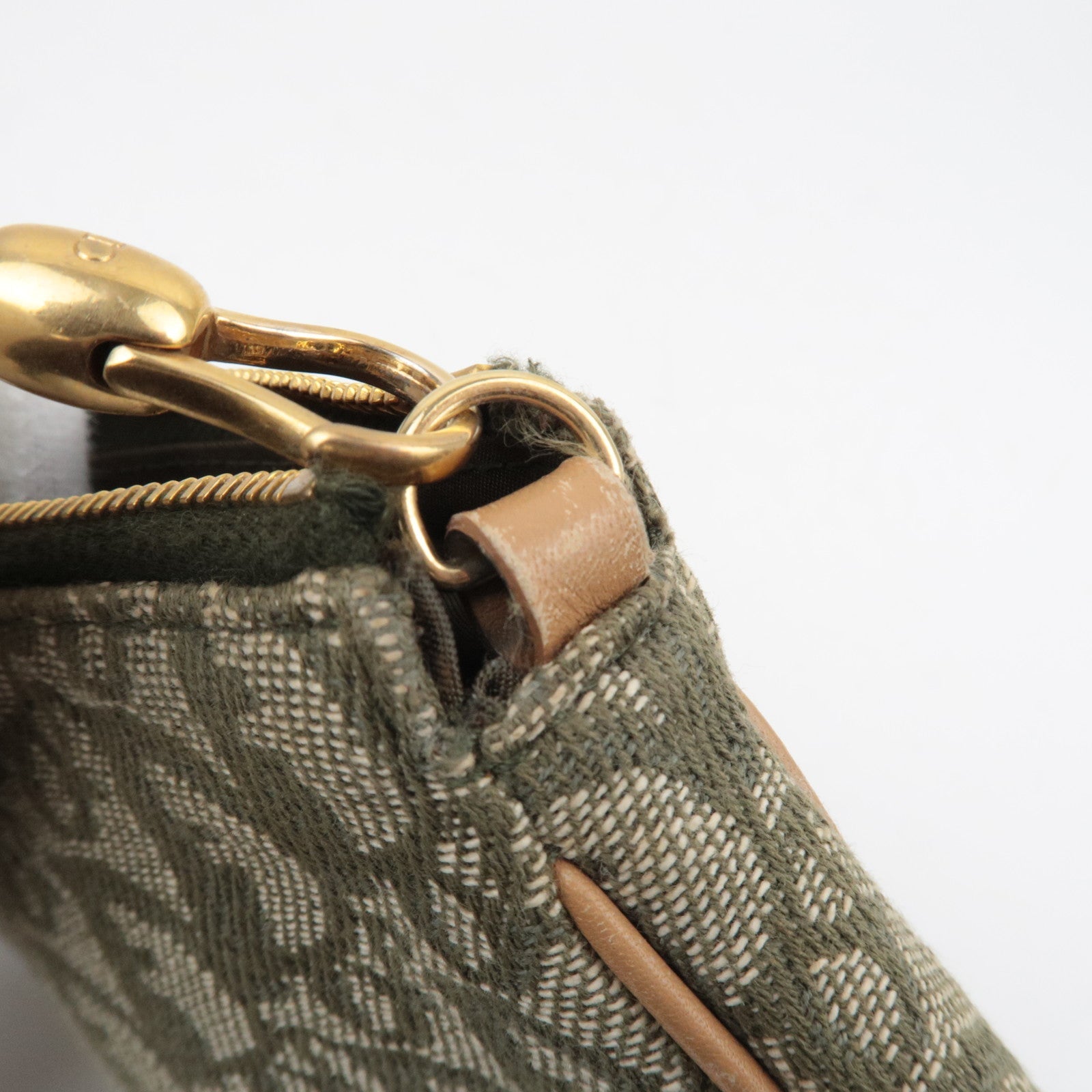 Christian Dior Trotter Canvas Leather Saddle Bag Khaki