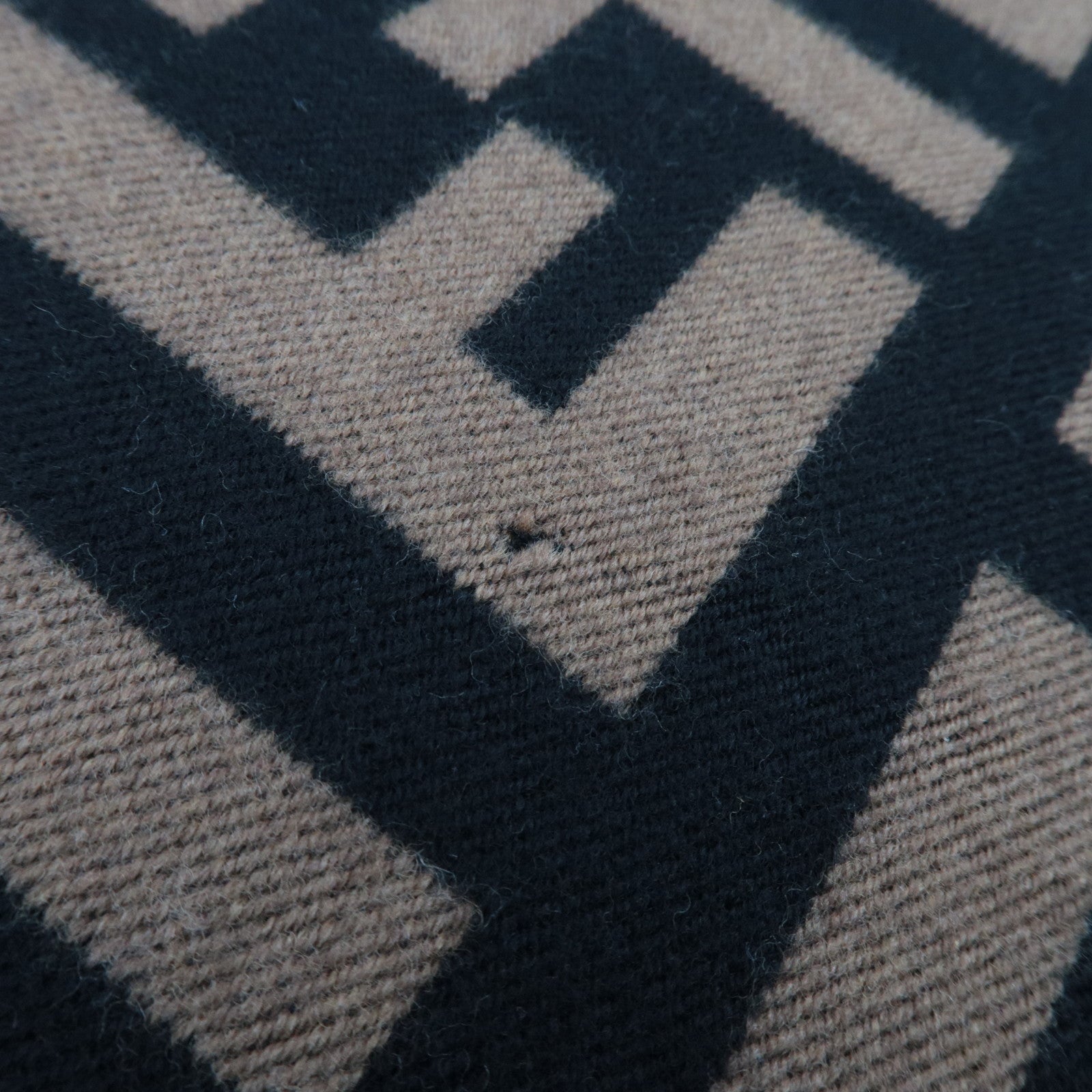 FENDI Zucca Wollen Sjaal Bruin Zwart FXS424 *Stofzak