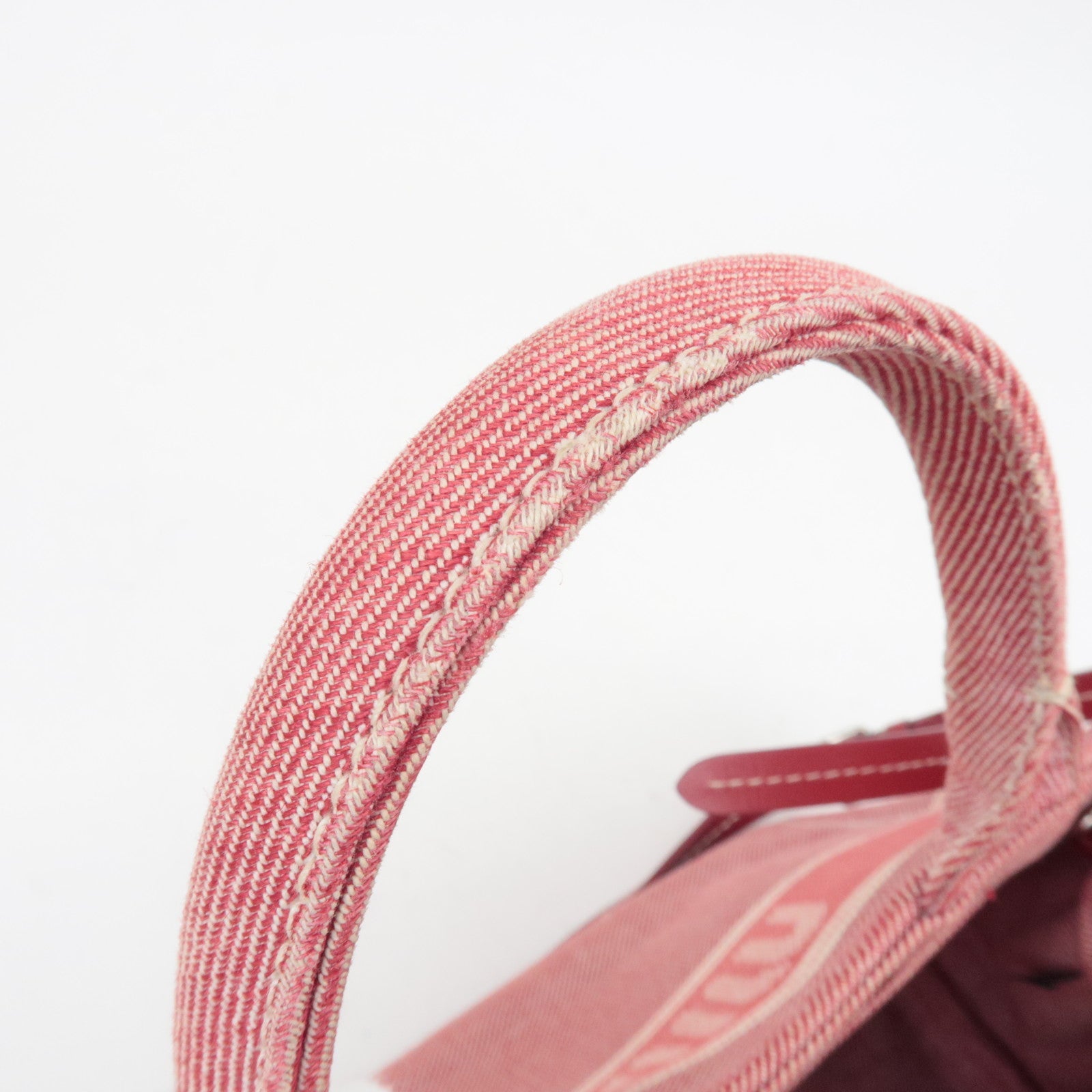 MIU MIU Denim 2WAY Tote Bag Rood 5BA219 *Band