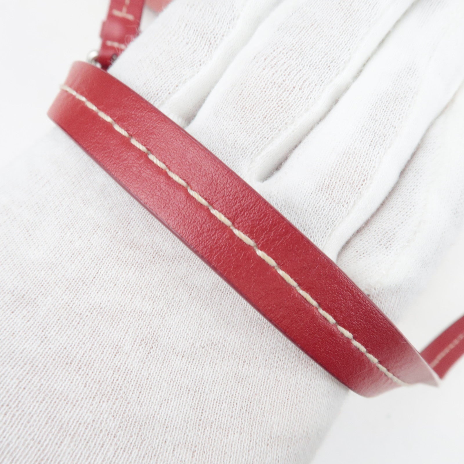 MIU MIU Denim 2WAY Tote Bag Rood 5BA219 *Band