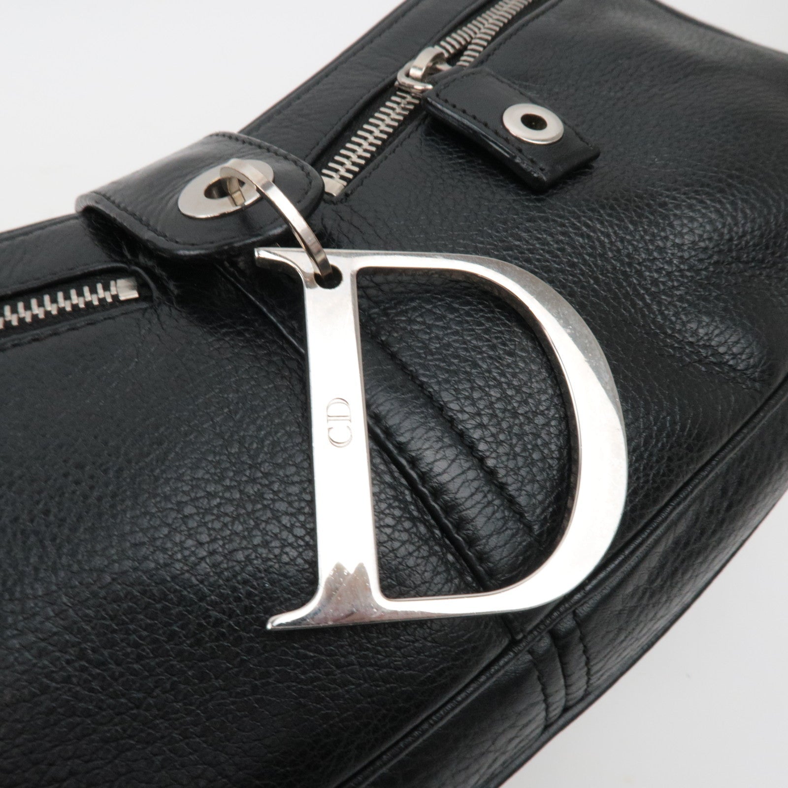 Christian Dior Leather One Shoulder Bag Black *Dust Bag
