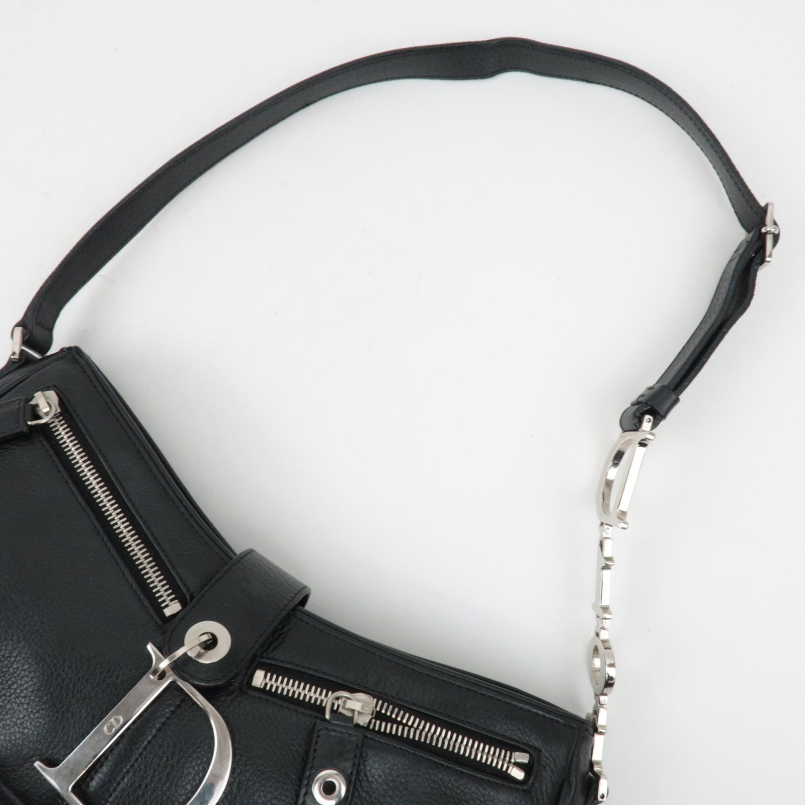 Christian Dior Leather One Shoulder Bag Black *Dust Bag