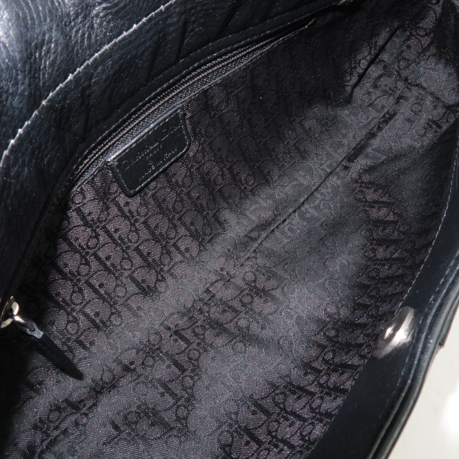 Christian Dior Leather One Shoulder Bag Black *Dust Bag