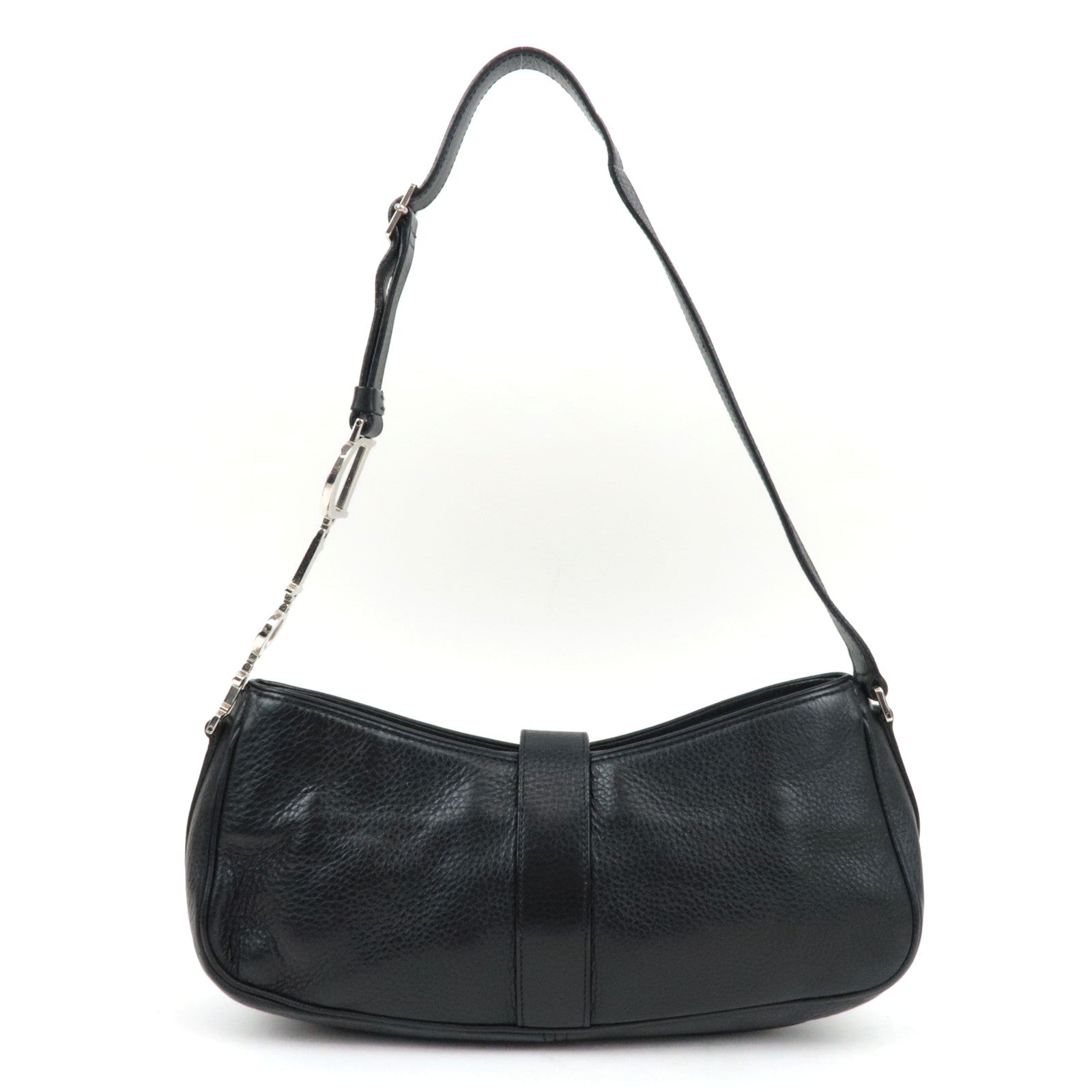 Christian Dior Leather One Shoulder Bag Black *Dust Bag