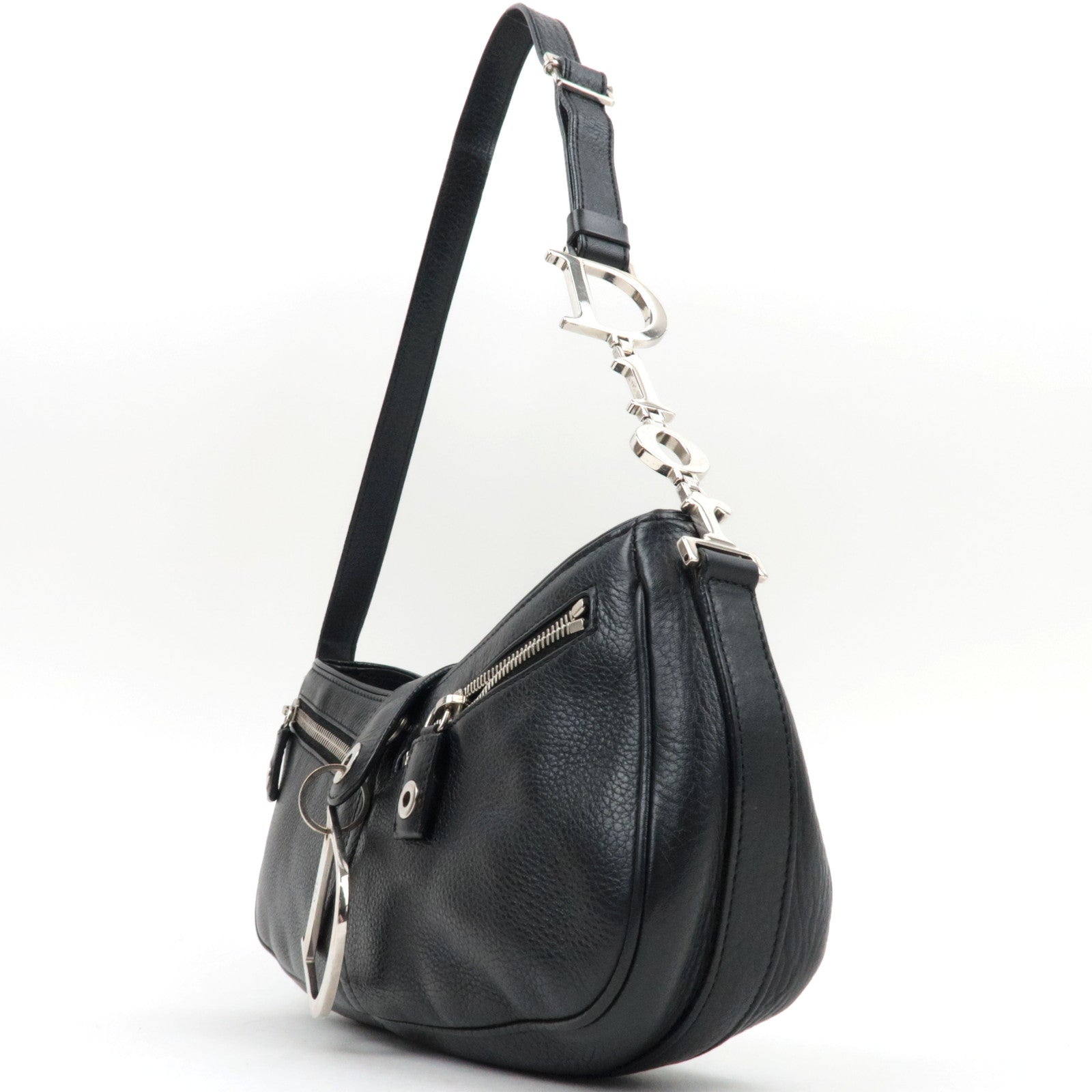 Christian Dior Leather One Shoulder Bag Black *Dust Bag