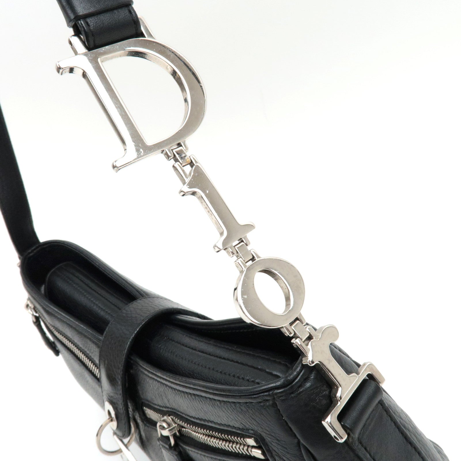 Christian Dior Leather One Shoulder Bag Black *Dust Bag