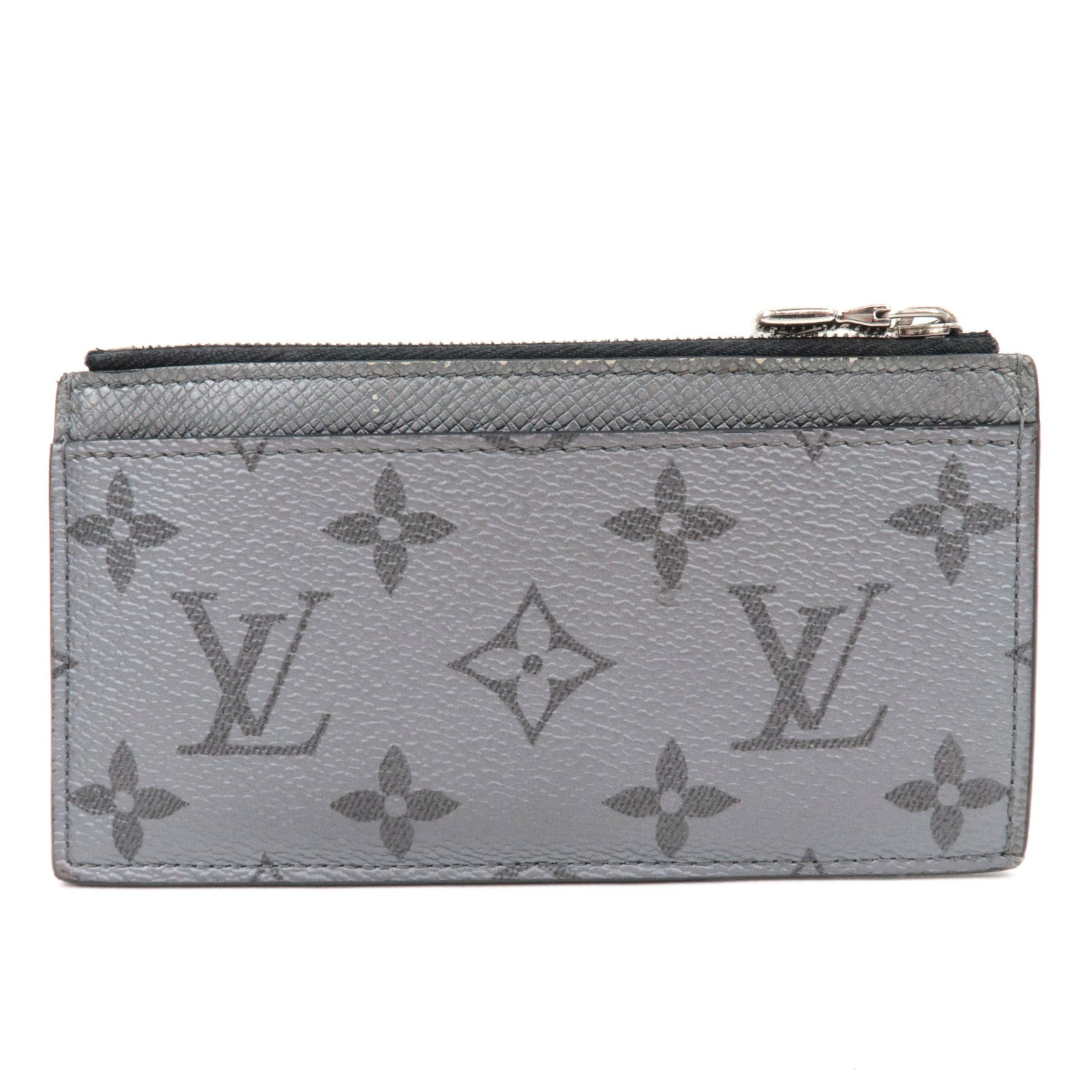 Louis Vuitton Monogram Taigarama Muntkaarthouder Zilver M30839/IC Chip