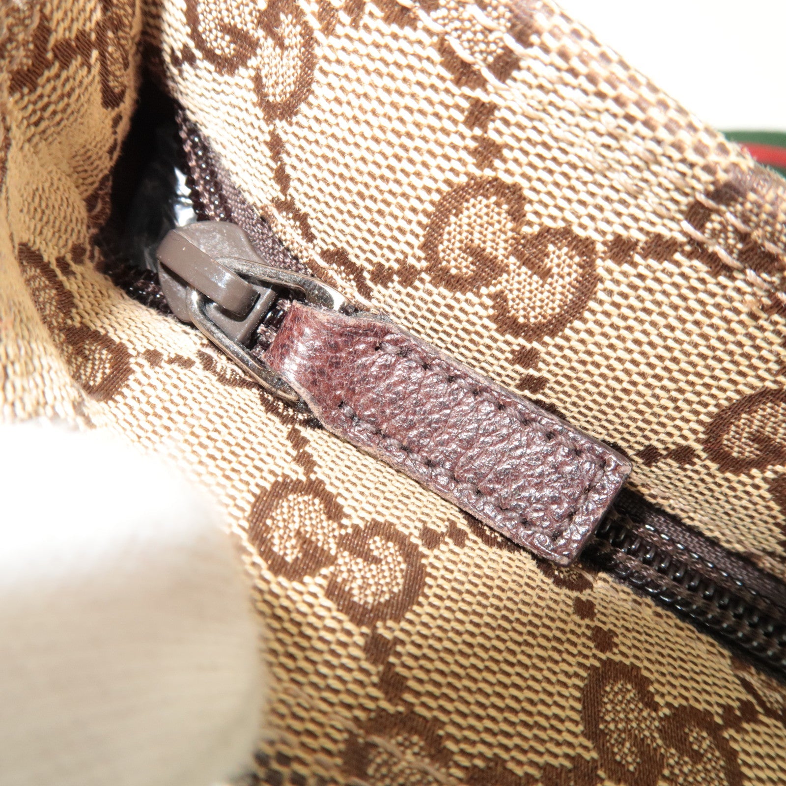 GUCCI GG Canvas Sherry Schoudertas Beige 189749