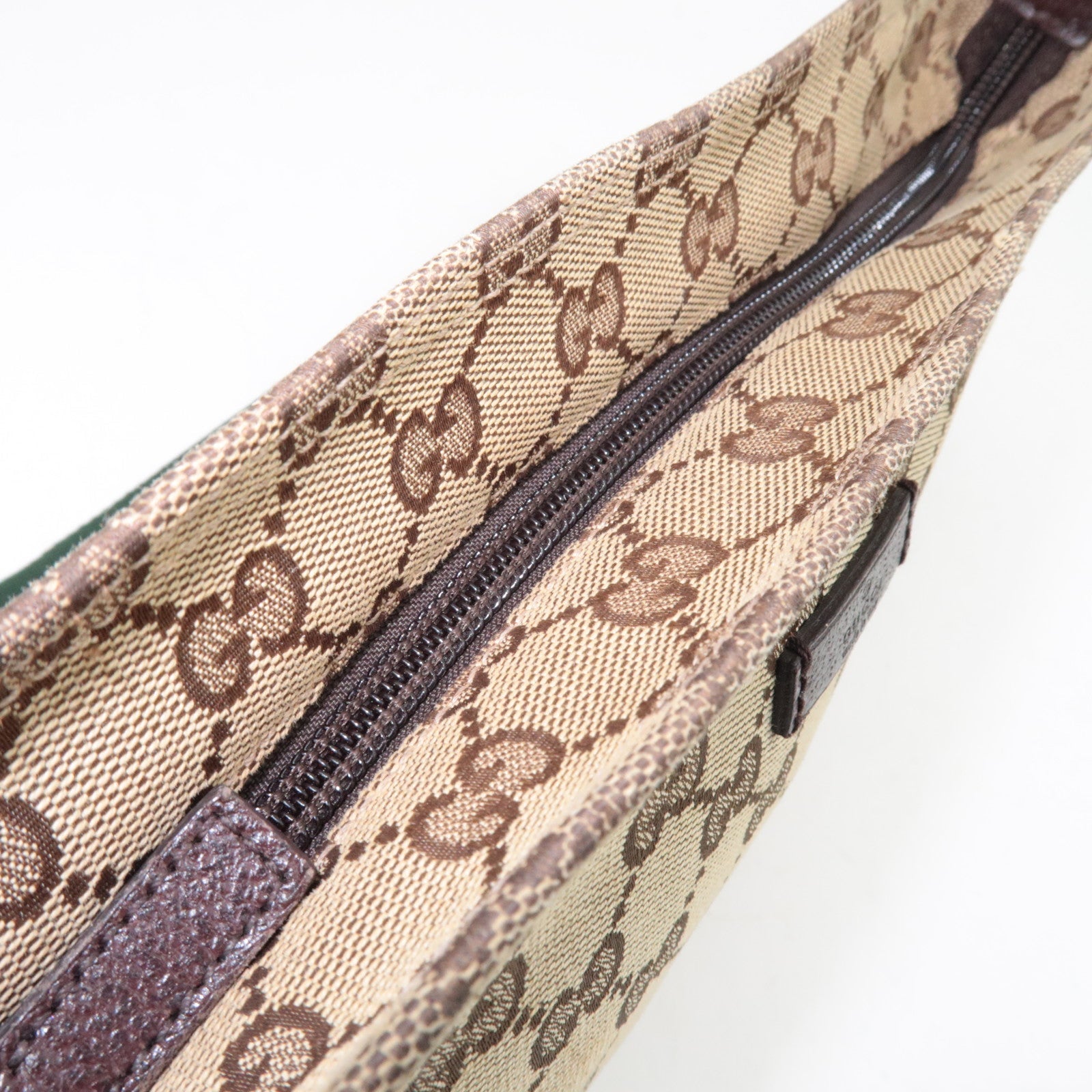 GUCCI GG Canvas Sherry Schoudertas Beige 189749