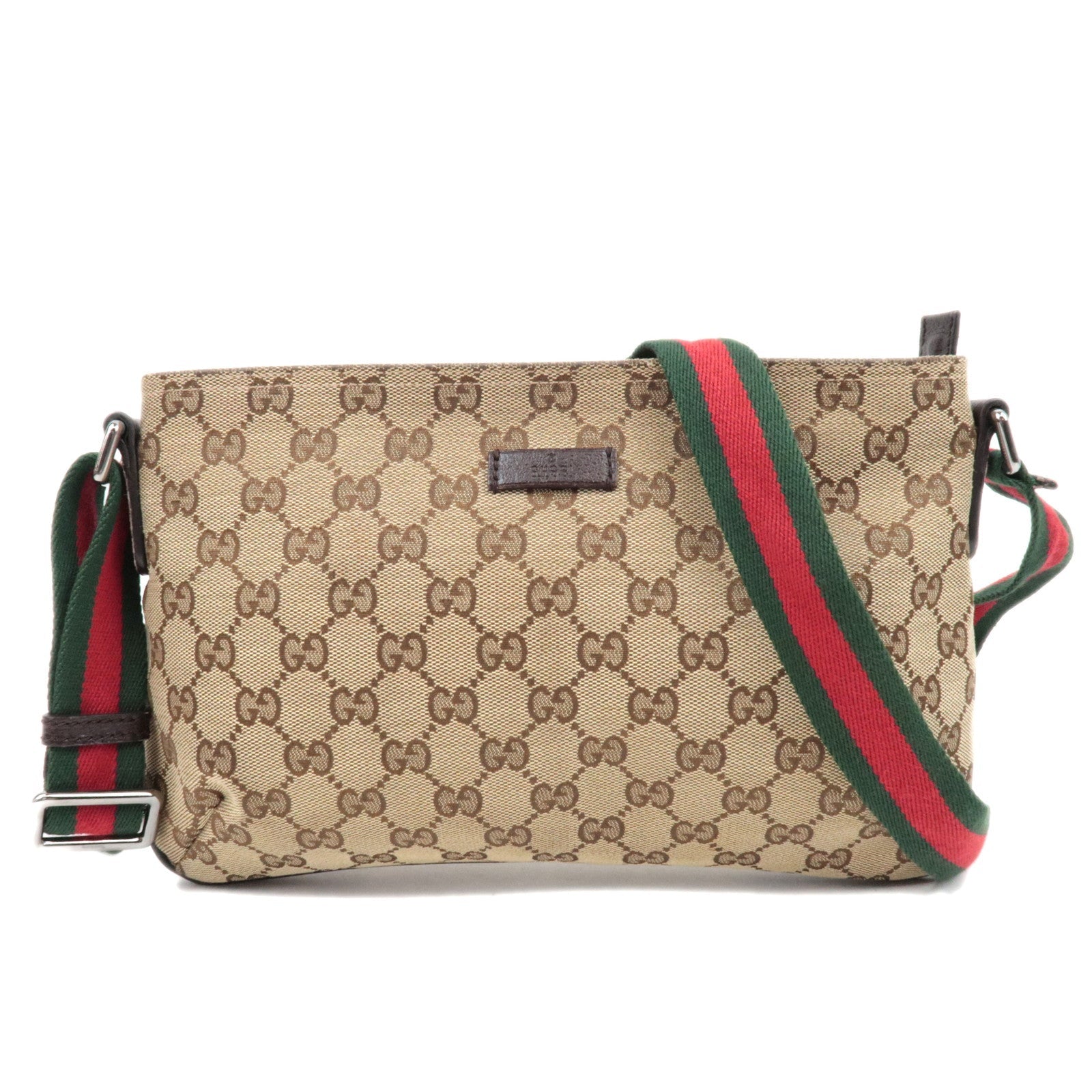 GUCCI GG Canvas Sherry Shoulder Bag Beige 189749