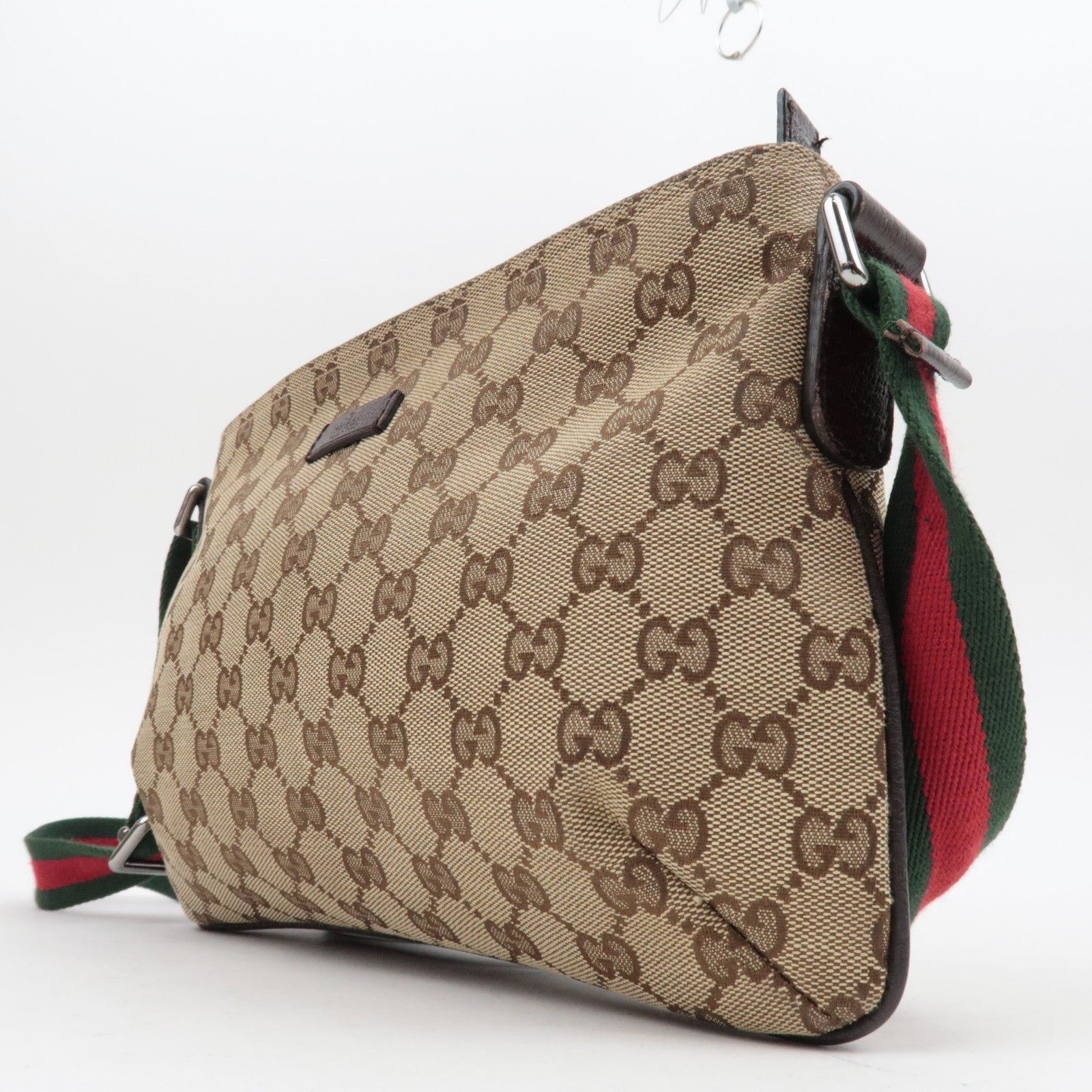 GUCCI GG Canvas Sherry Schoudertas Beige 189749
