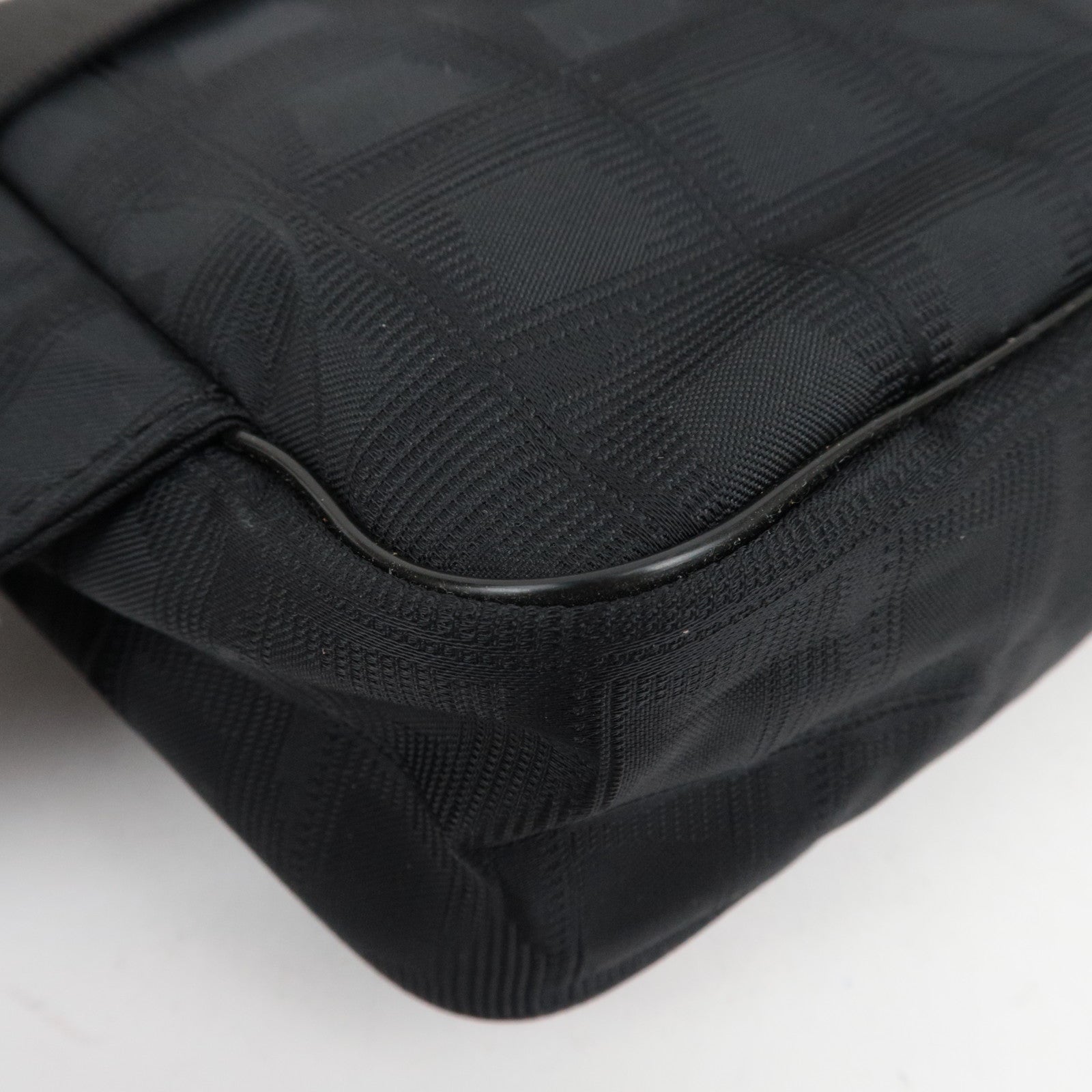 CHANEL New Travel Line Nylon Jacquard Waist Bag Black *G Card