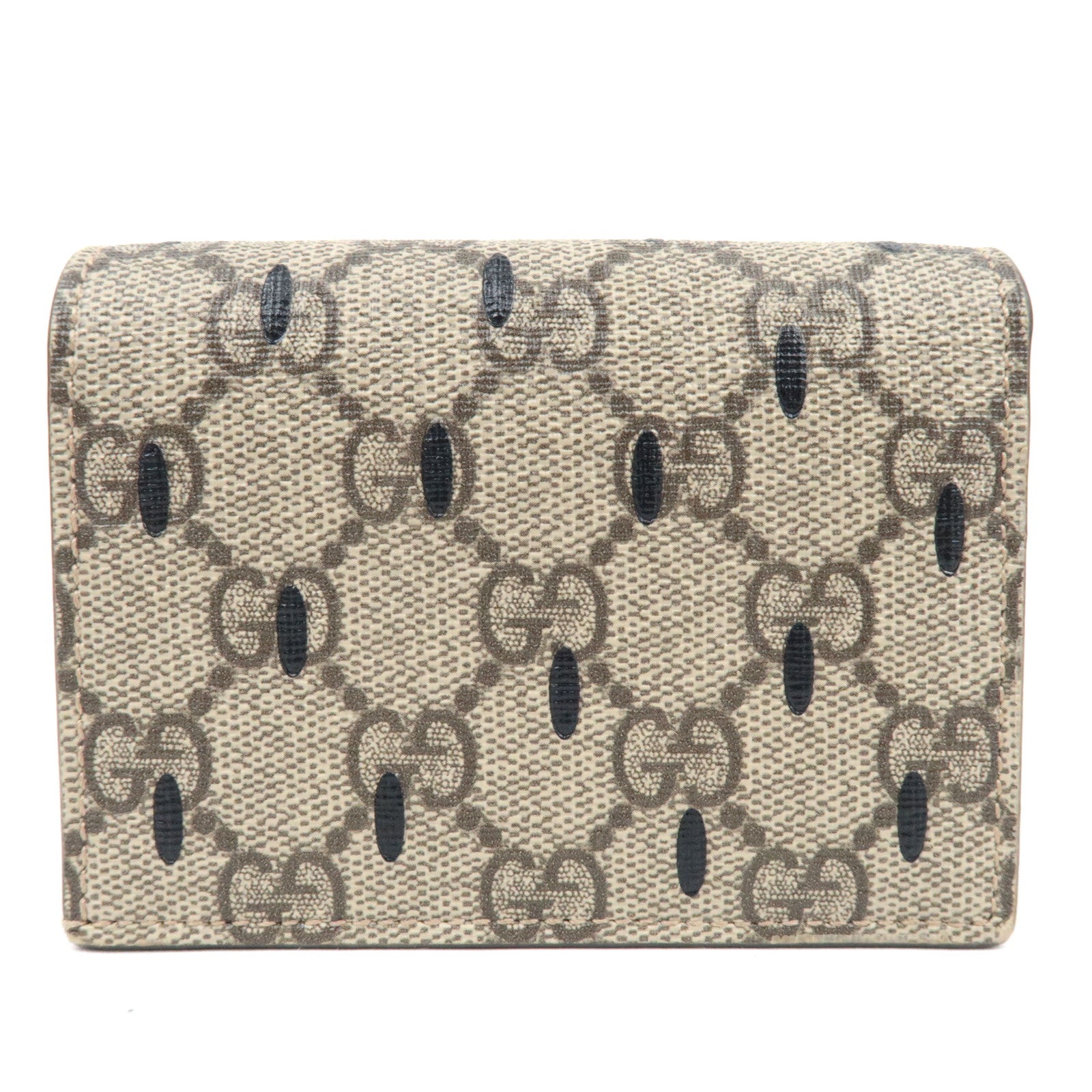GUCCI GG Supreme Strawberry Compact Wallet Beige 726247 *Box, Dust Bag
