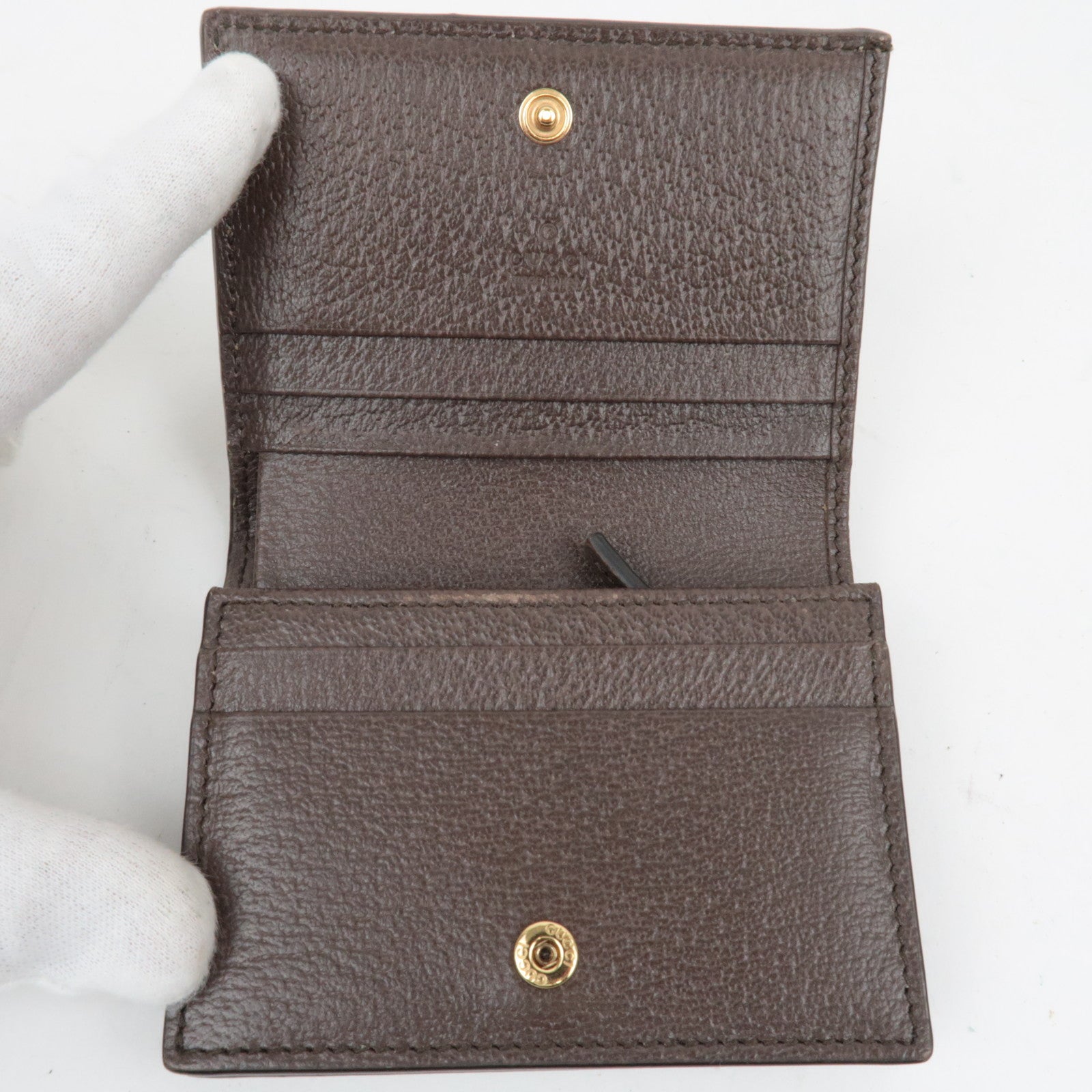 GUCCI GG Supreme Strawberry Compact Wallet Beige 726247 *Box, Dust Bag