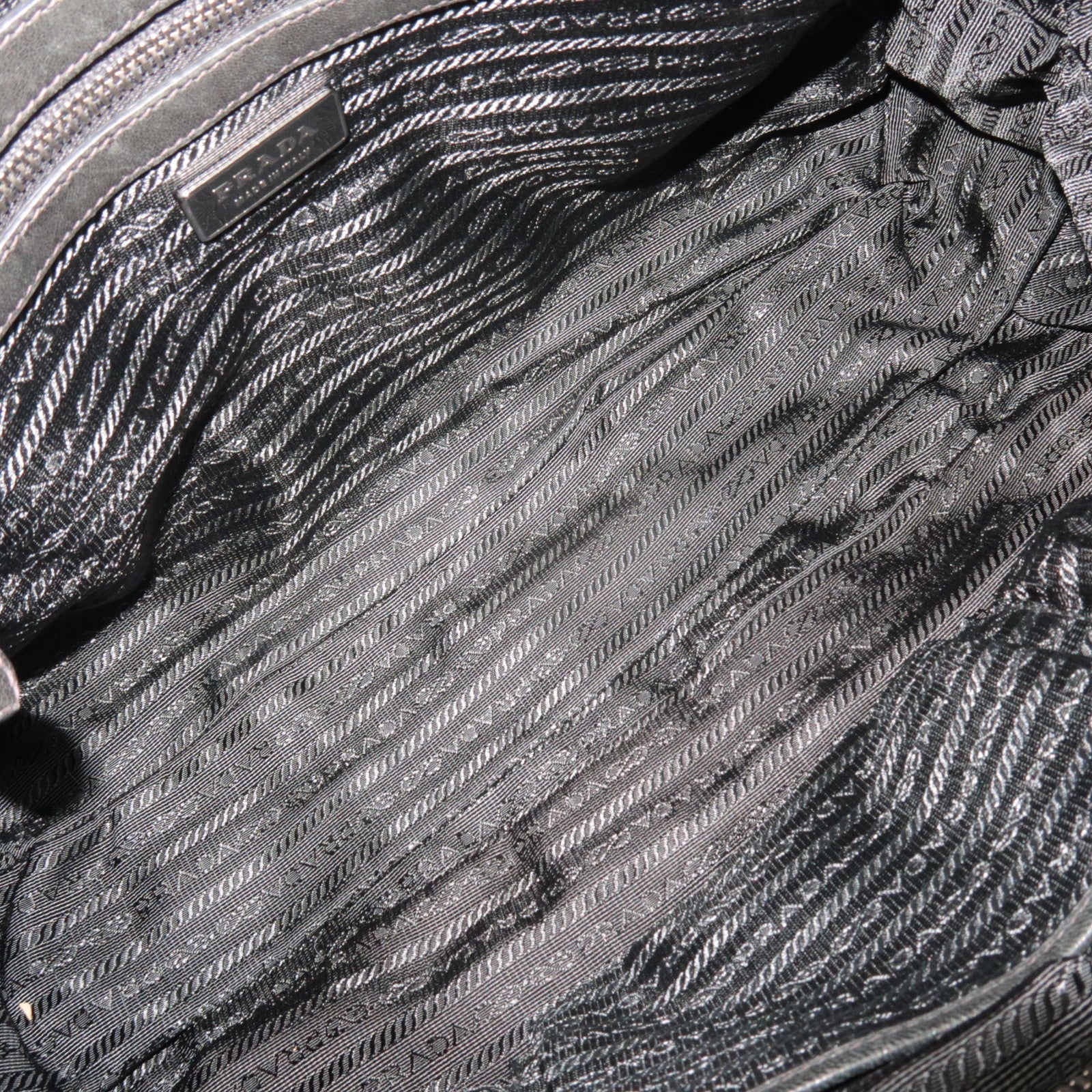 PRADA Nylon Gathered 2WAY Hand Bag Black BL0397 ※Dust Bag, Strap, G card, Name tag