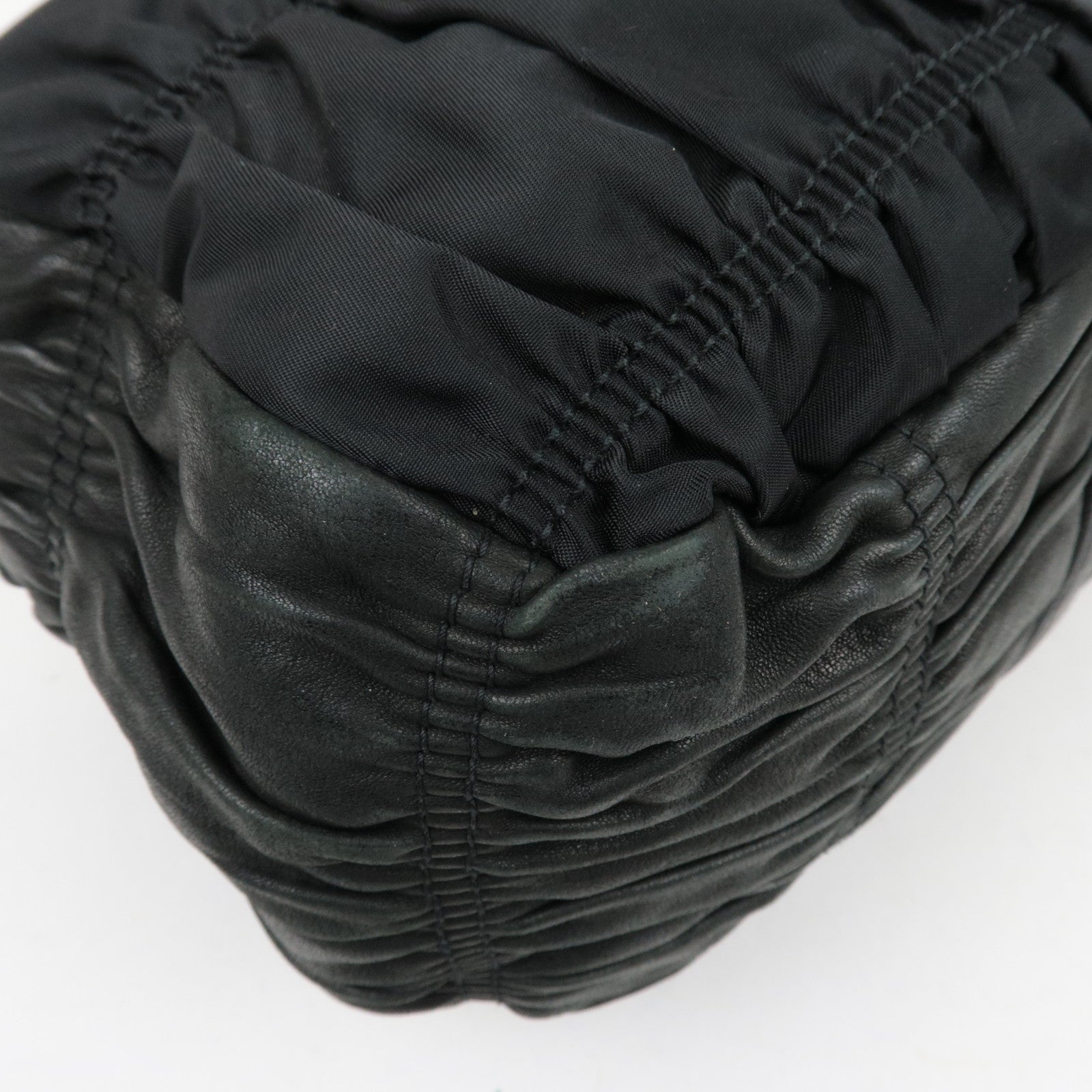 PRADA Nylon Gathered 2WAY Hand Bag Black BL0397 ※Dust Bag, Strap, G card, Name tag