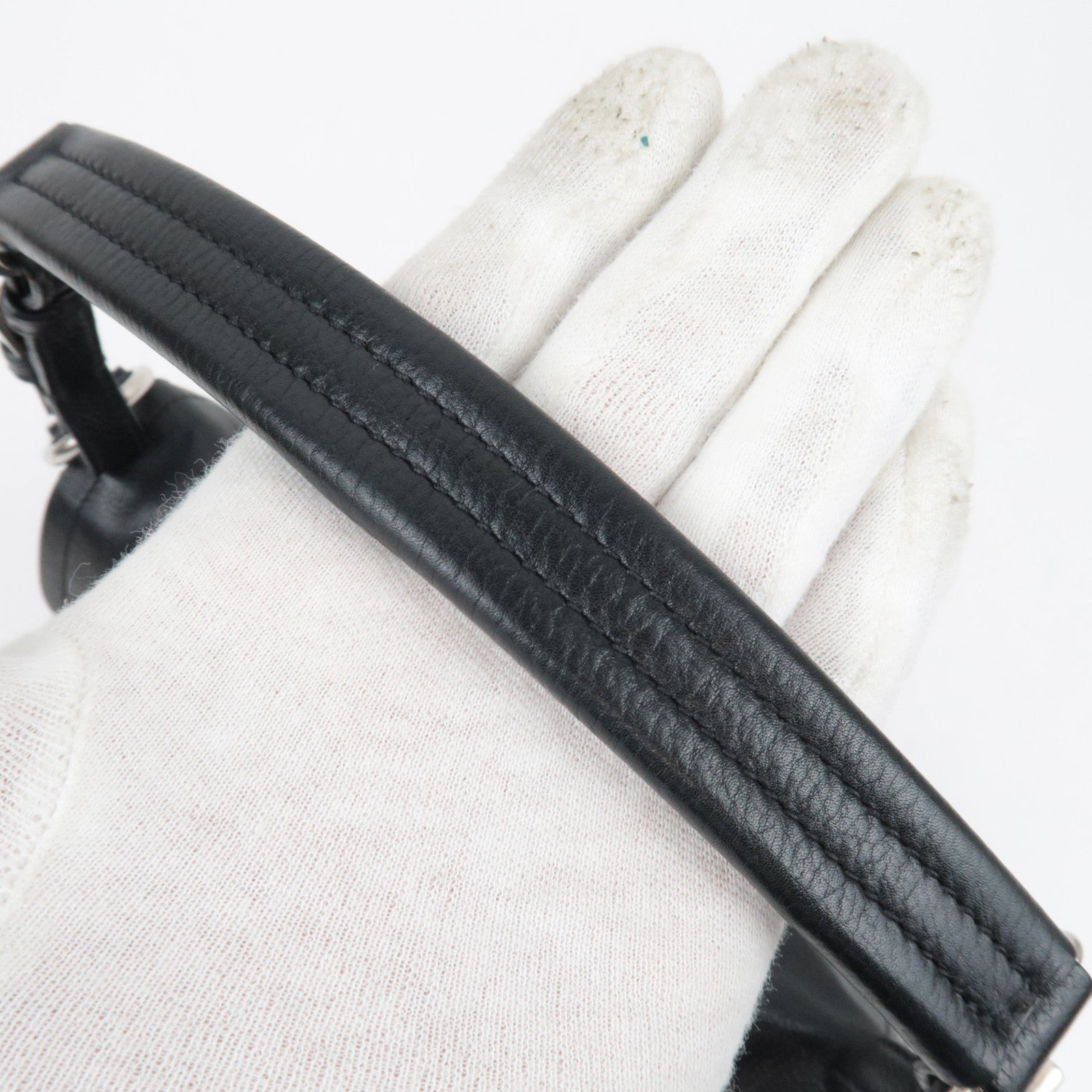 PRADA Leather One Shoulder Bag Black ※Dust Bag