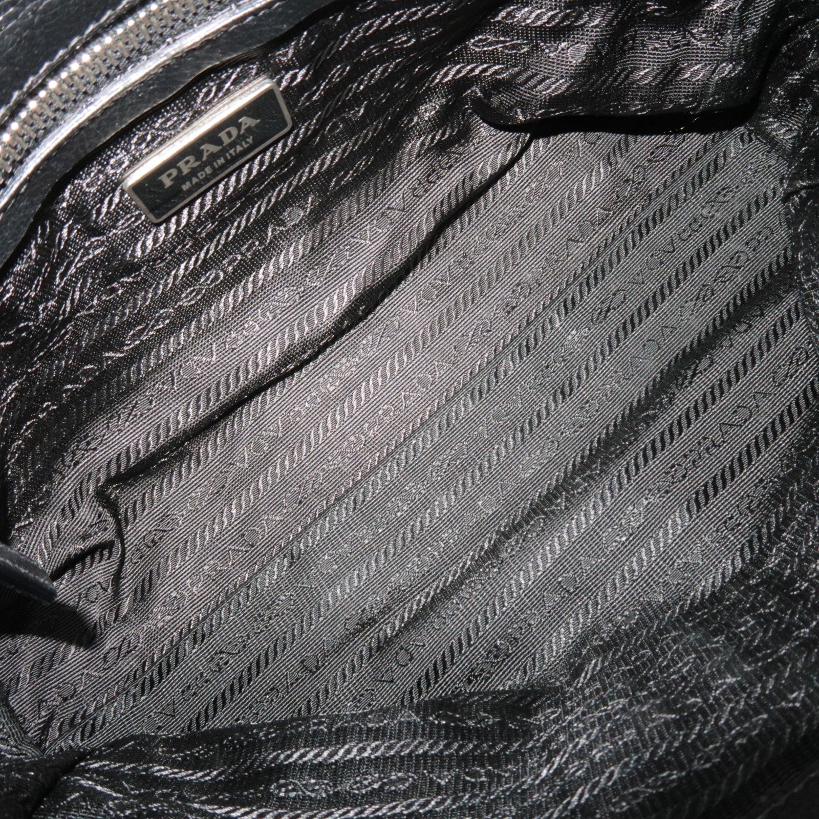 PRADA Leather One Shoulder Bag Black ※Dust Bag