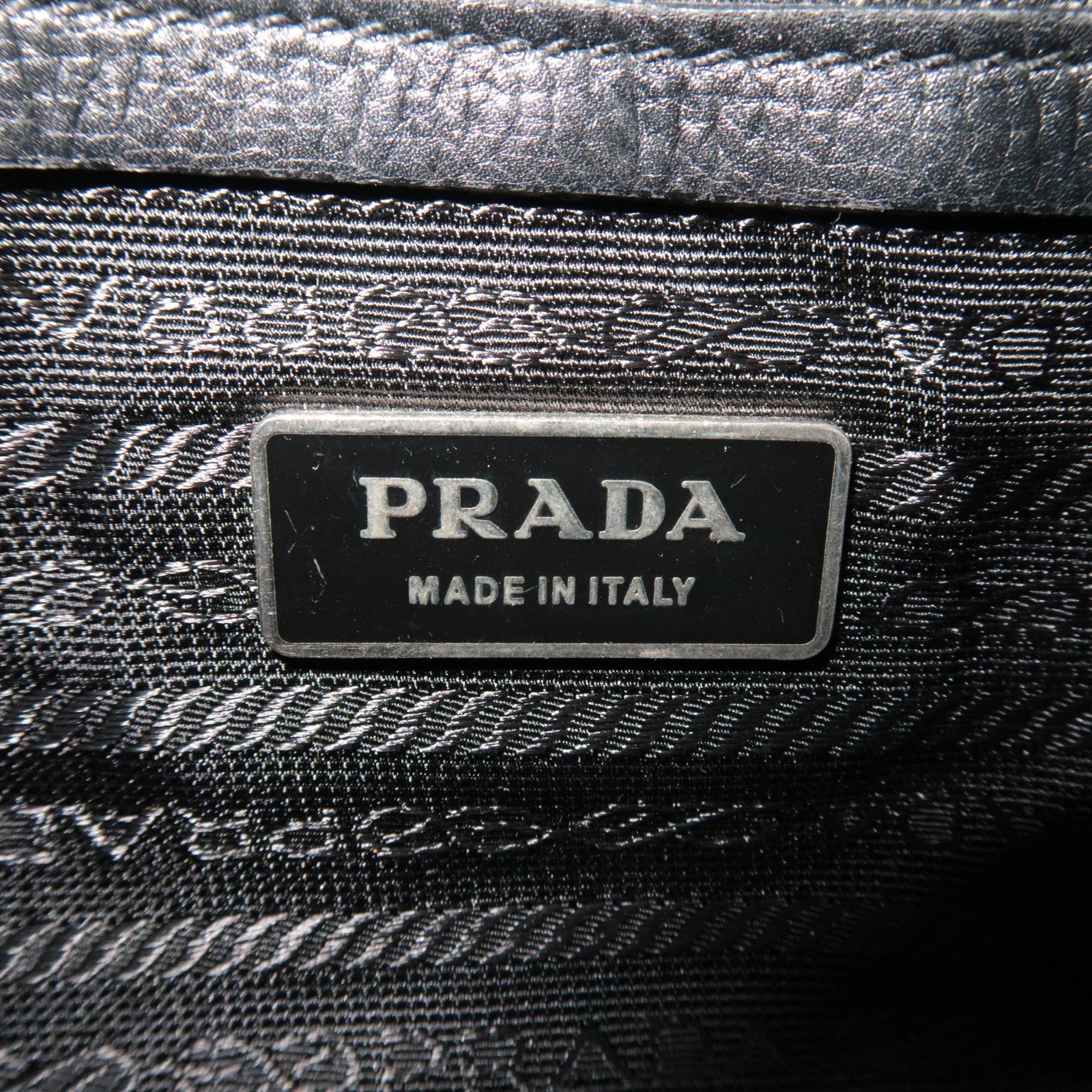 PRADA Leather One Shoulder Bag Black ※Dust Bag