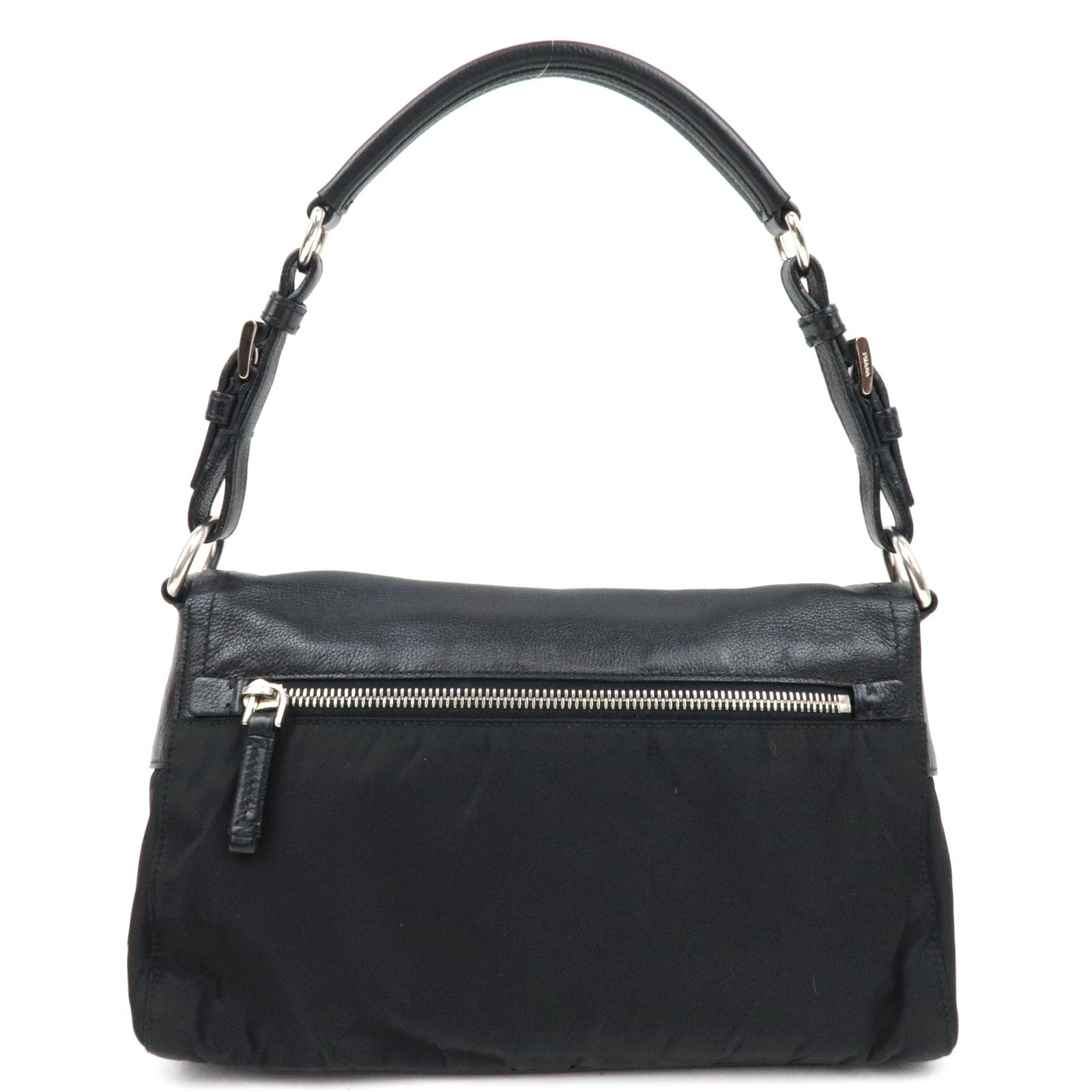 PRADA Leather One Shoulder Bag Black ※Dust Bag
