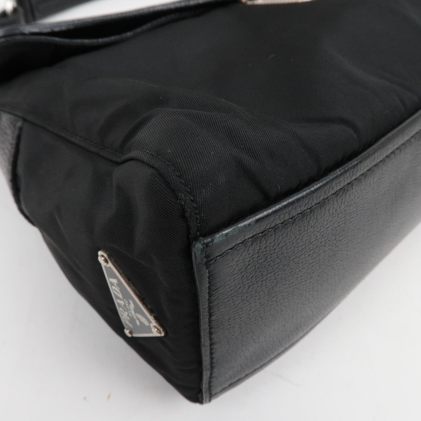 PRADA Leather One Shoulder Bag Black ※Dust Bag