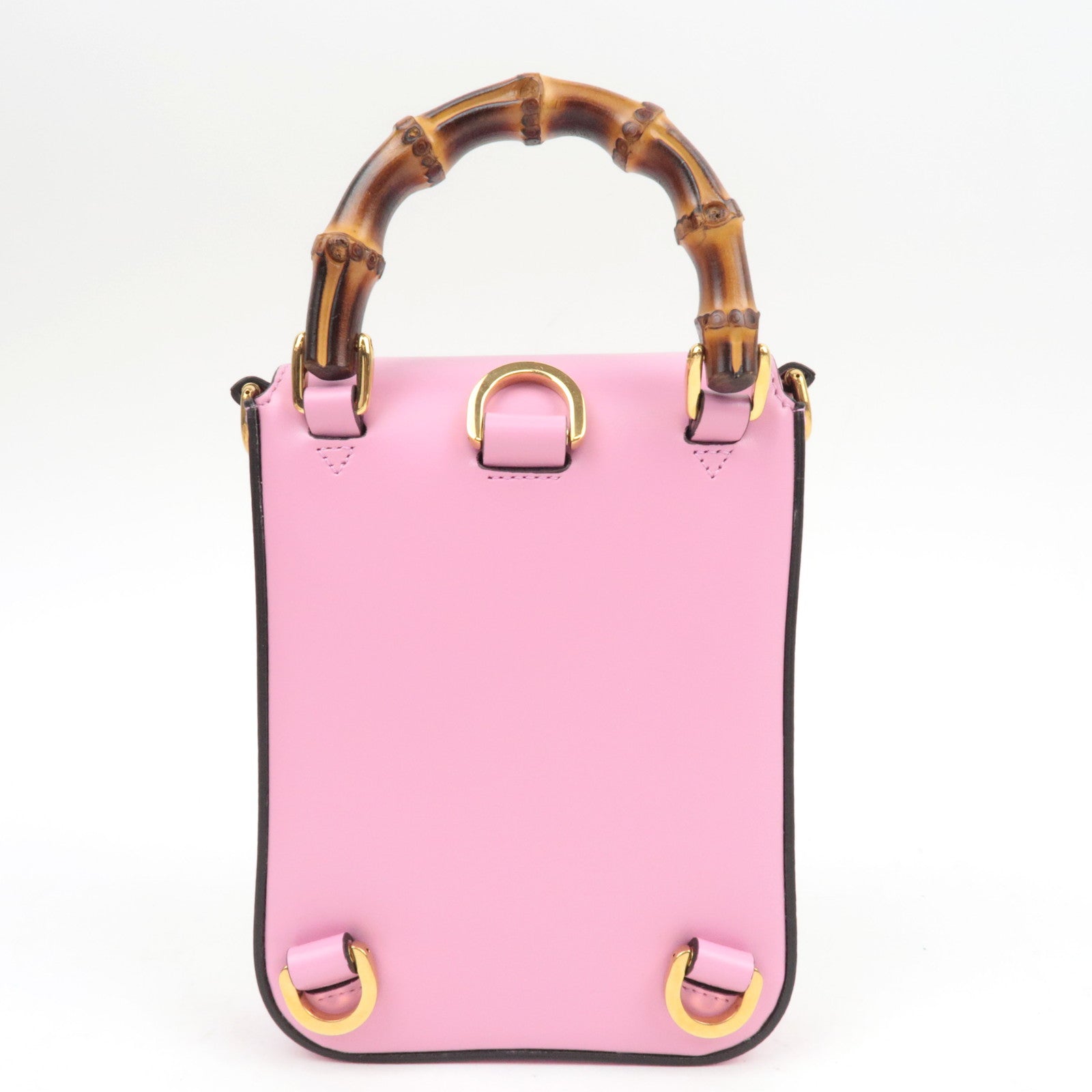 GUCCI Bamboo Mini 3WAY Shoulder Bag Pink 702106 *Dust bag, Strap