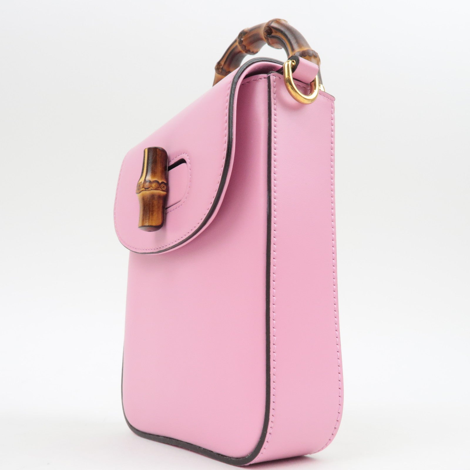 GUCCI Bamboo Mini 3WAY Shoulder Bag Pink 702106 *Dust bag, Strap