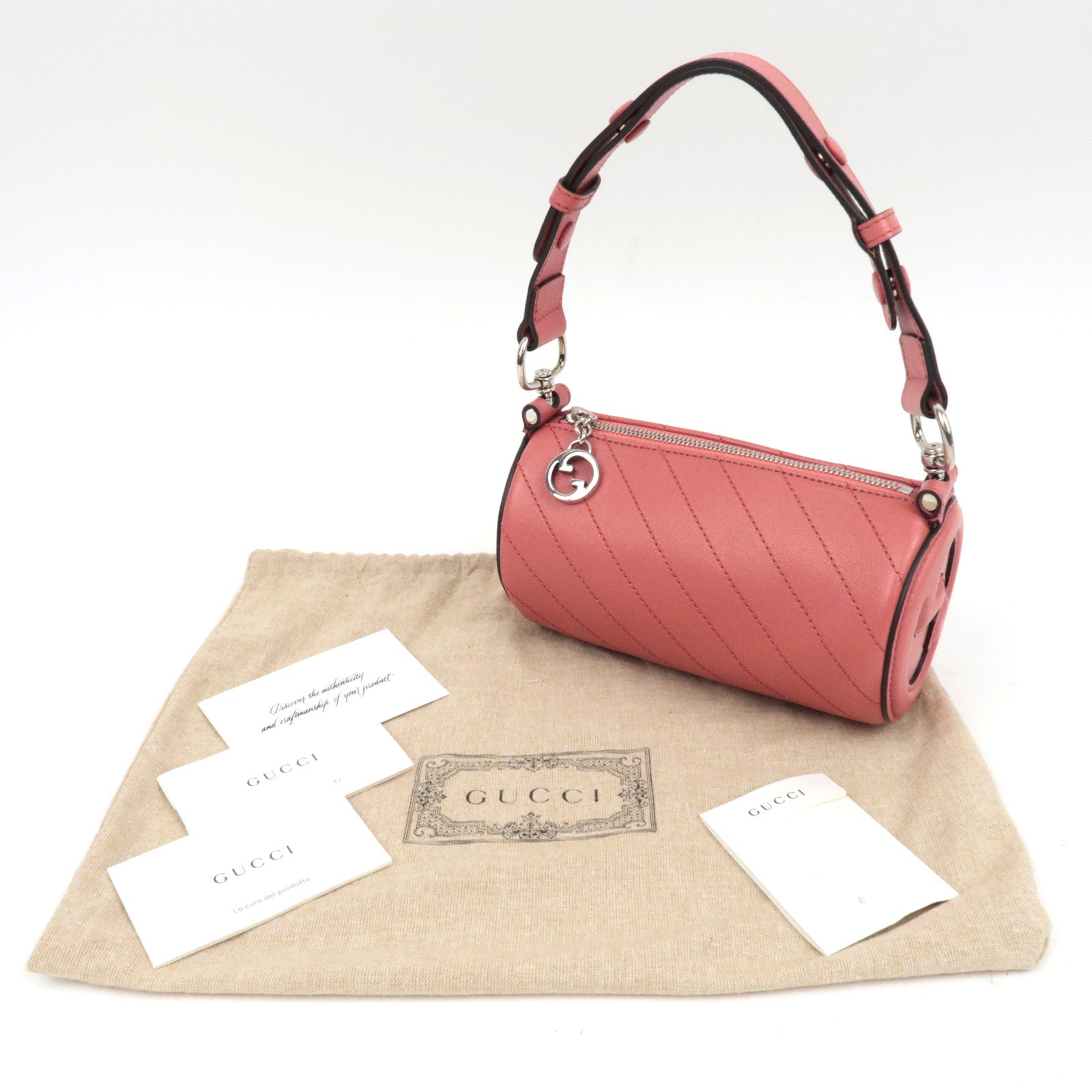 GUCCI Blondie Leather Shoulder Bag Pink 760170 *Dust Bag