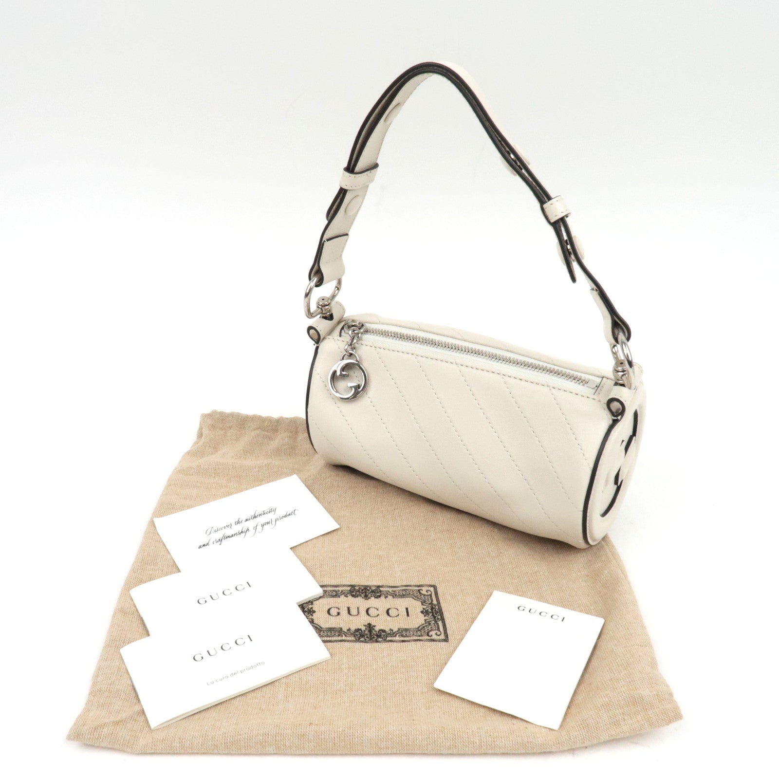 GUCCI Blondie Leather Shoulder Bag White 760170 *Dust Bag