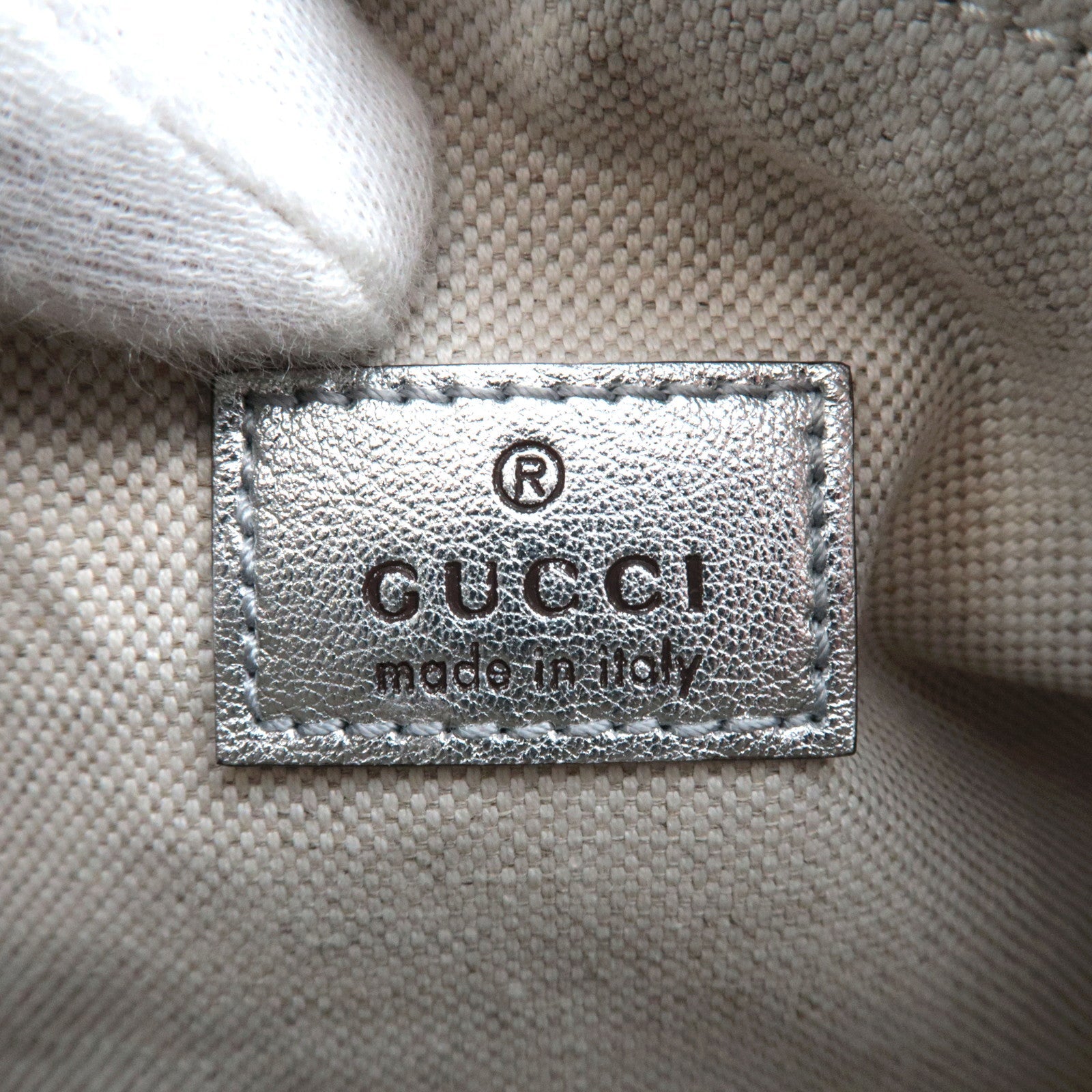 GUCCI Blondie Leather Shoulder Bag SIlver 760170 *Dust Bag