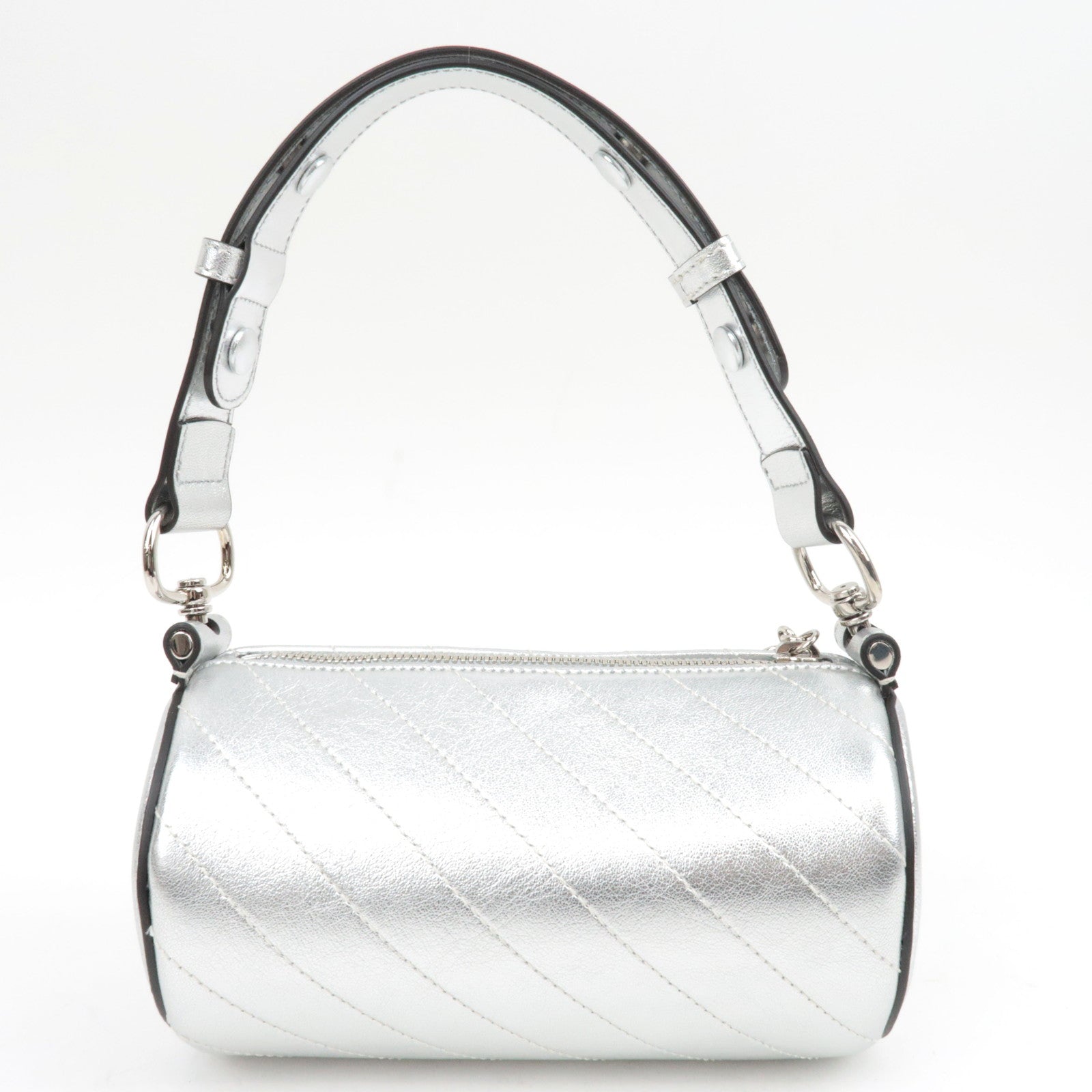 GUCCI Blondie Leather Shoulder Bag SIlver 760170 *Dust Bag