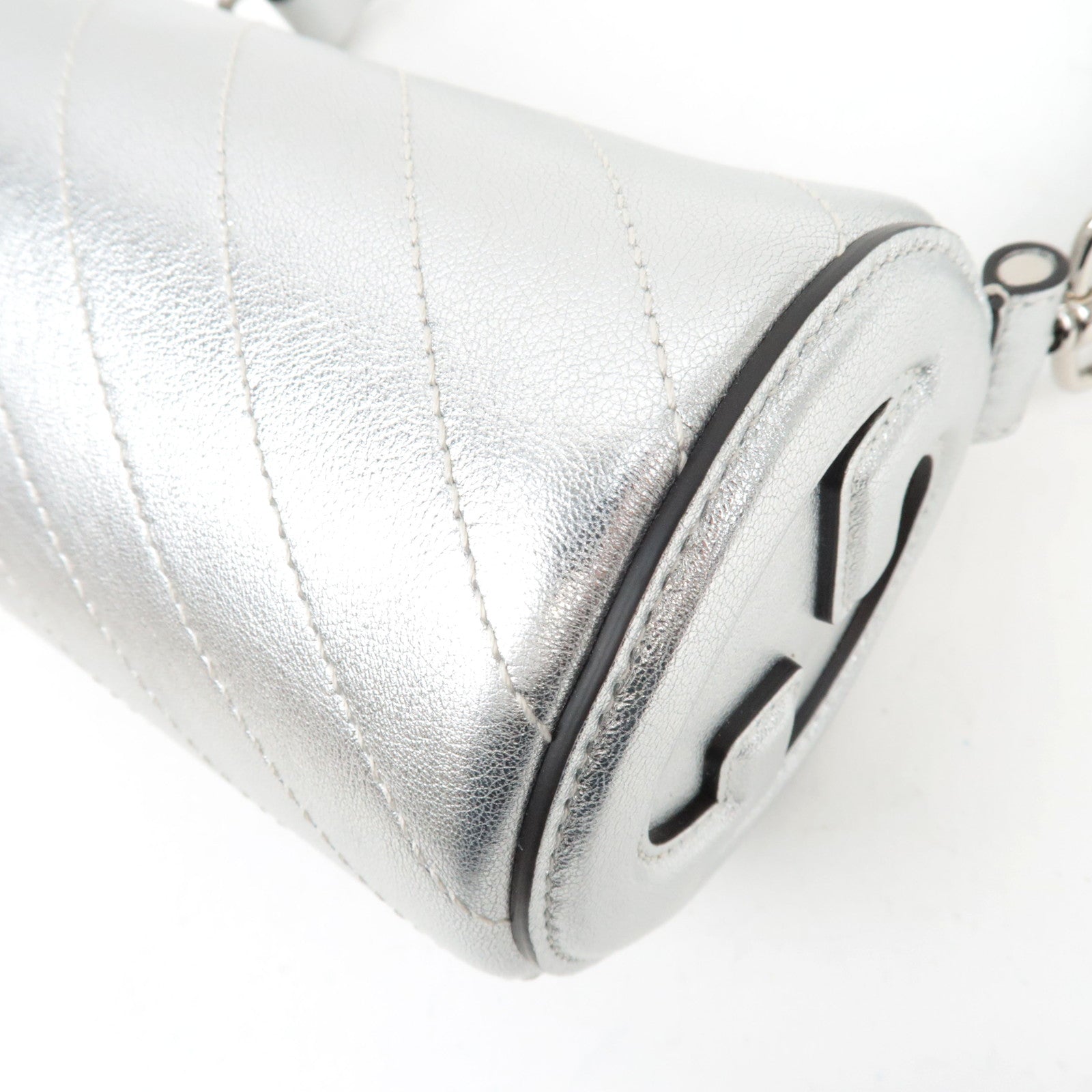 GUCCI Blondie Leather Shoulder Bag SIlver 760170 *Dust Bag