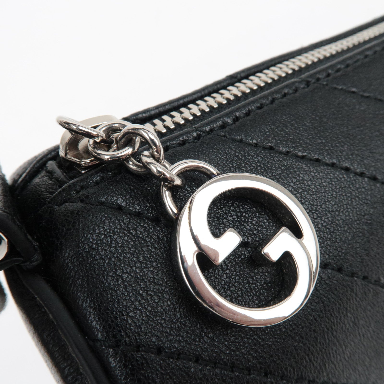 GUCCI Blondie Leather Shoulder Bag Black 760170 *Dust Bag