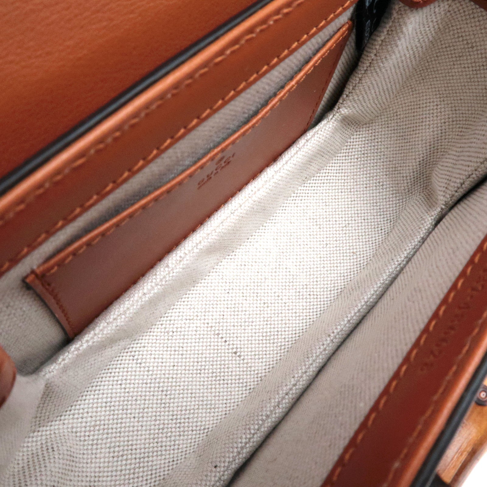 GUCCI Bamboo 1947 Leather 2WAY Mini Belt Bag Brown 681137 *Dust Bag