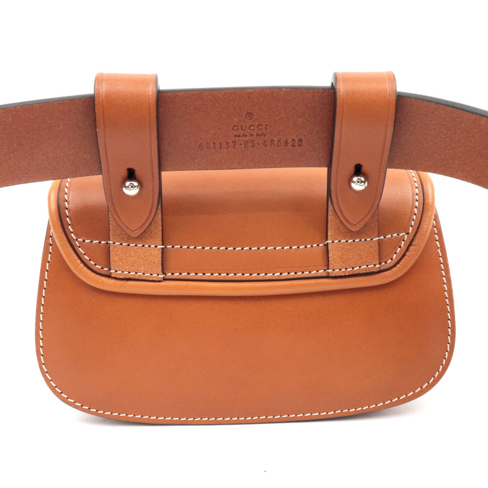 GUCCI Bamboo 1947 Leather 2WAY Mini Belt Bag Brown 681137 *Dust Bag