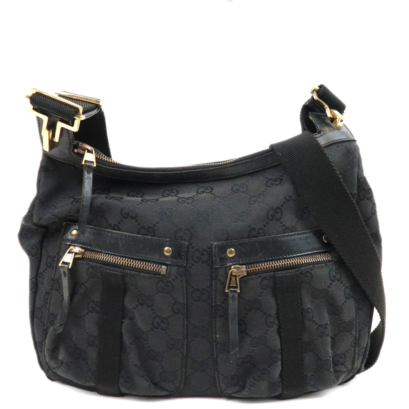 GUCCI GG Canvas Shoulder Bag Black 90762 *Dust Bag