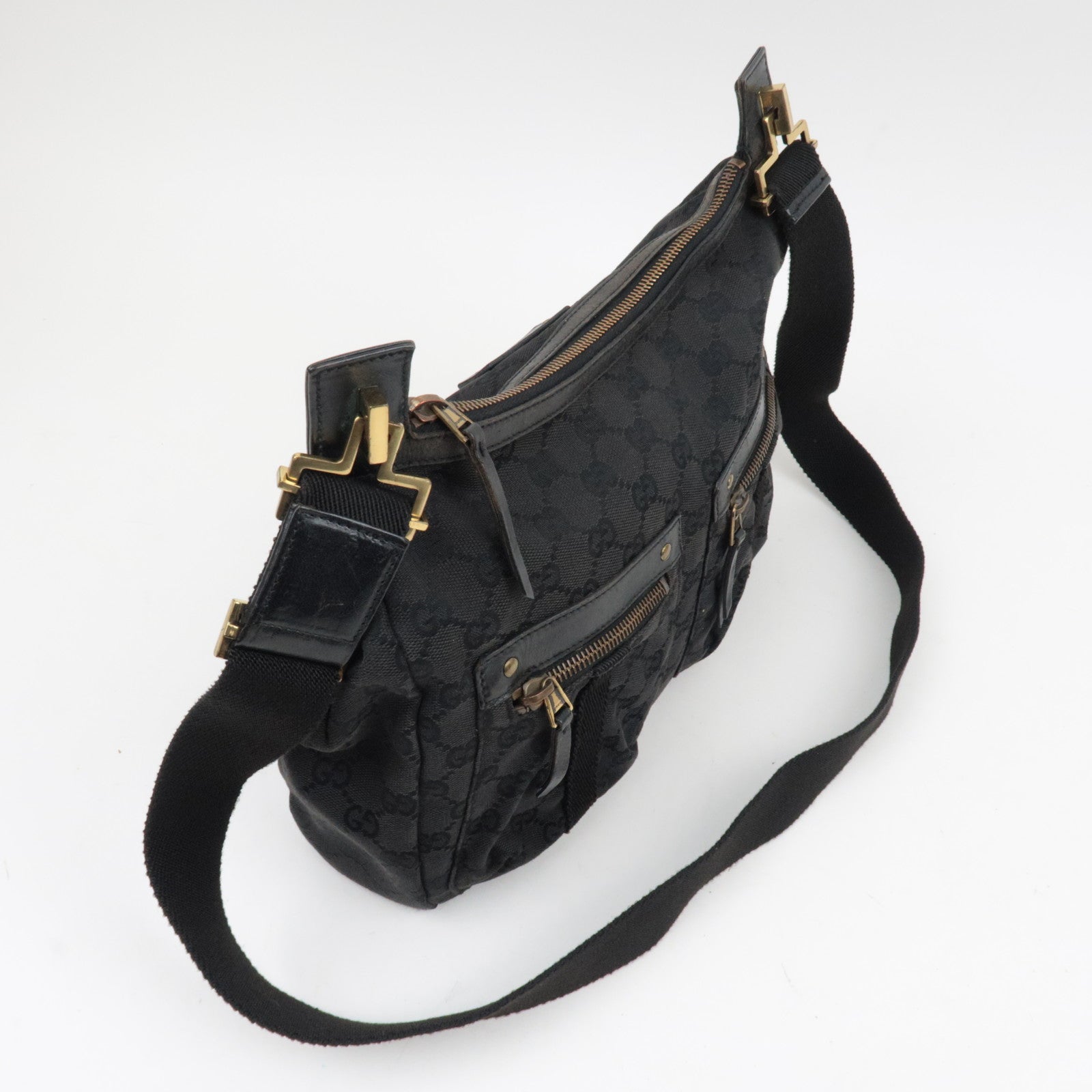 GUCCI GG Canvas Shoulder Bag Black 90762 *Dust Bag