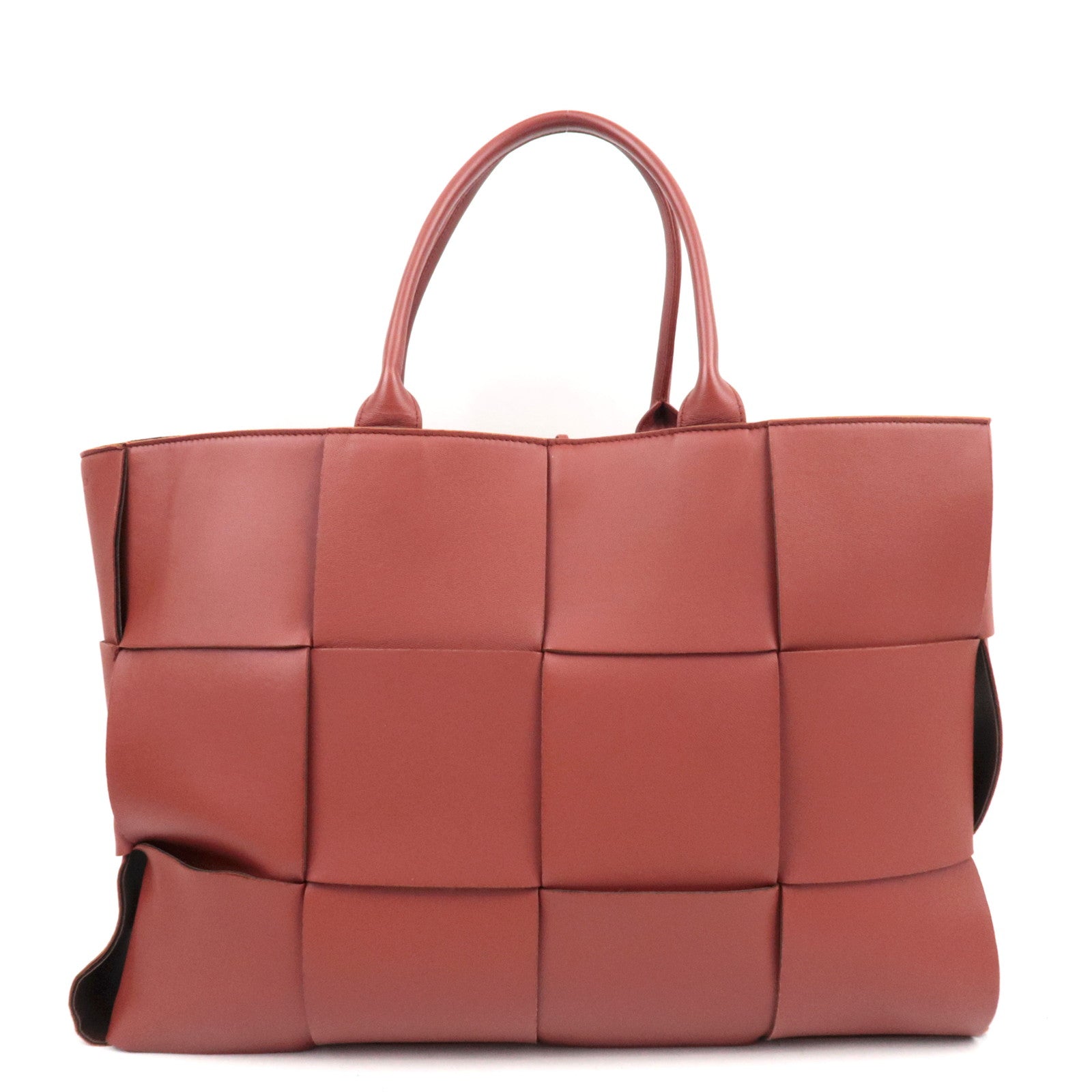 BOTTEGA VENETA Maxi Intrecciato Leather Large Arco Tote Bag Brown *Dust Bag, Pouch