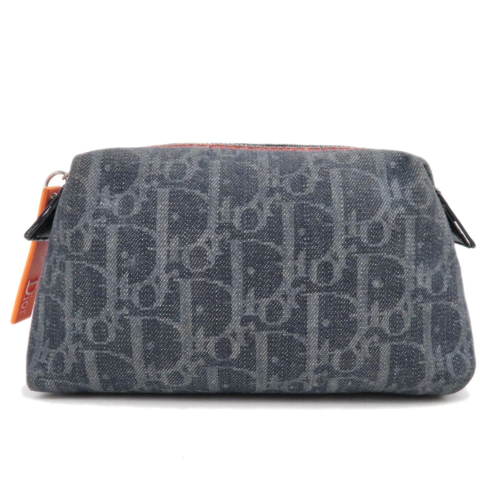 Christian Dior Flight Pouch Cosmetic Pouch Denim Navy