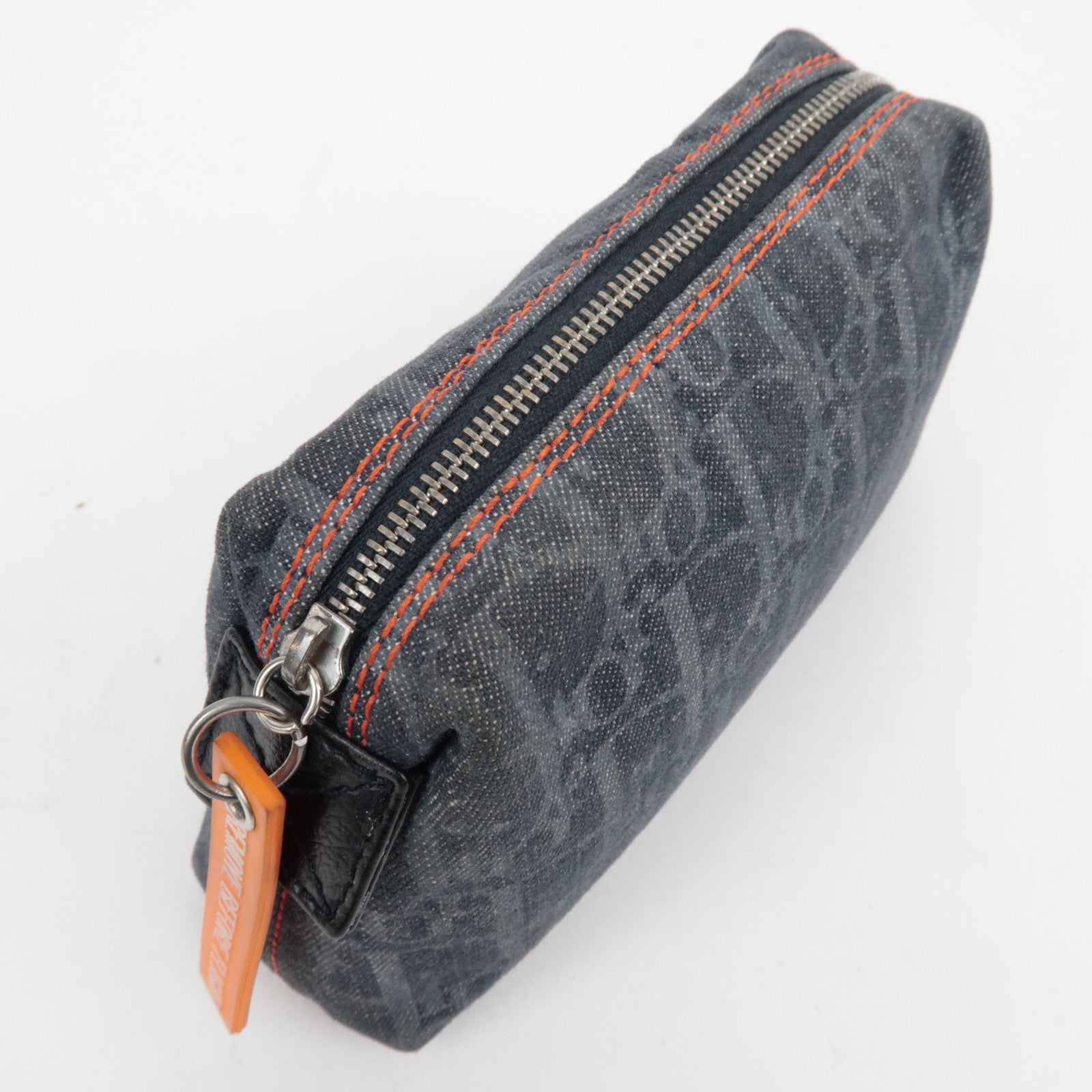 Christian Dior Flight Pouch Cosmetic Pouch Denim Navy