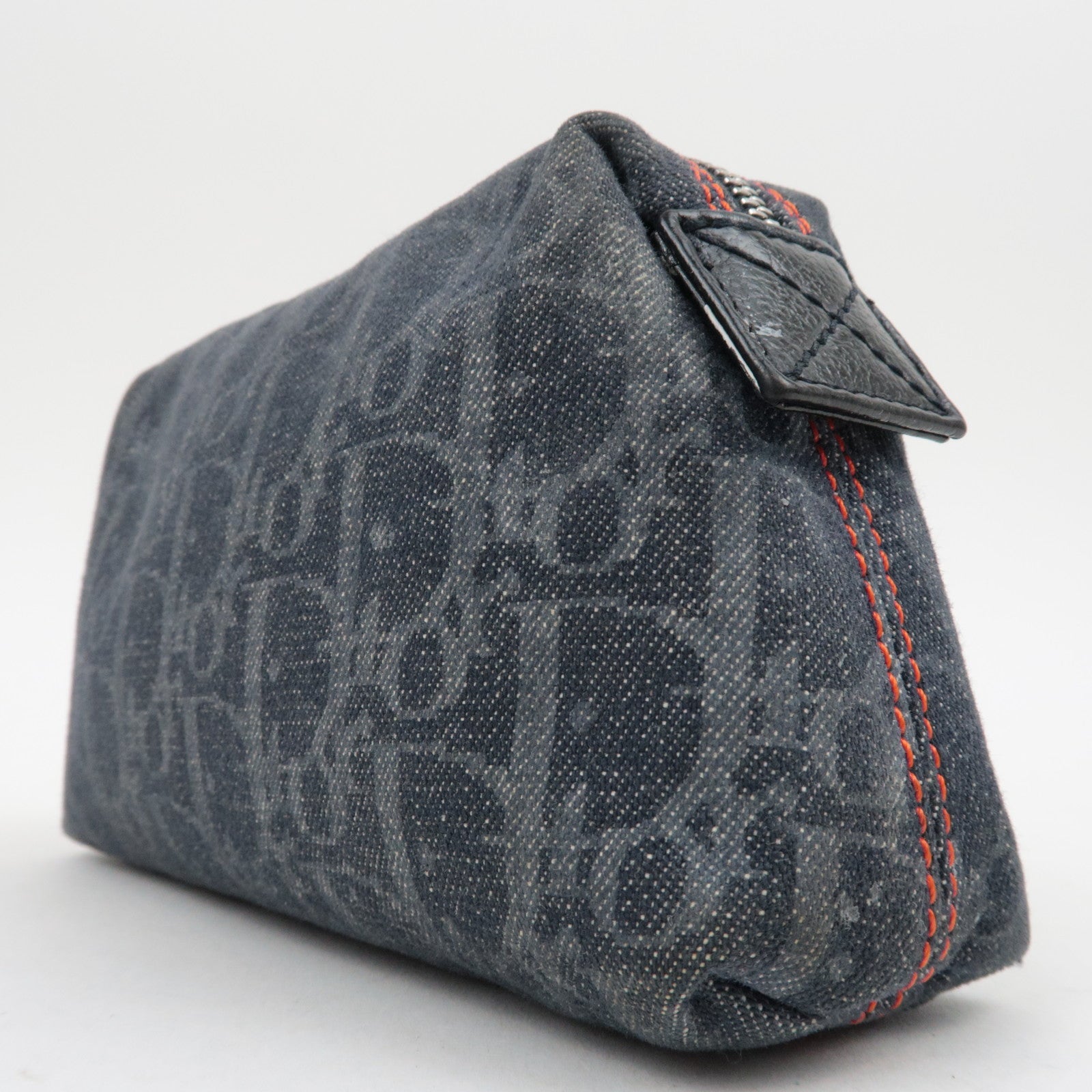 Christian Dior Flight Pouch Cosmetic Pouch Denim Navy
