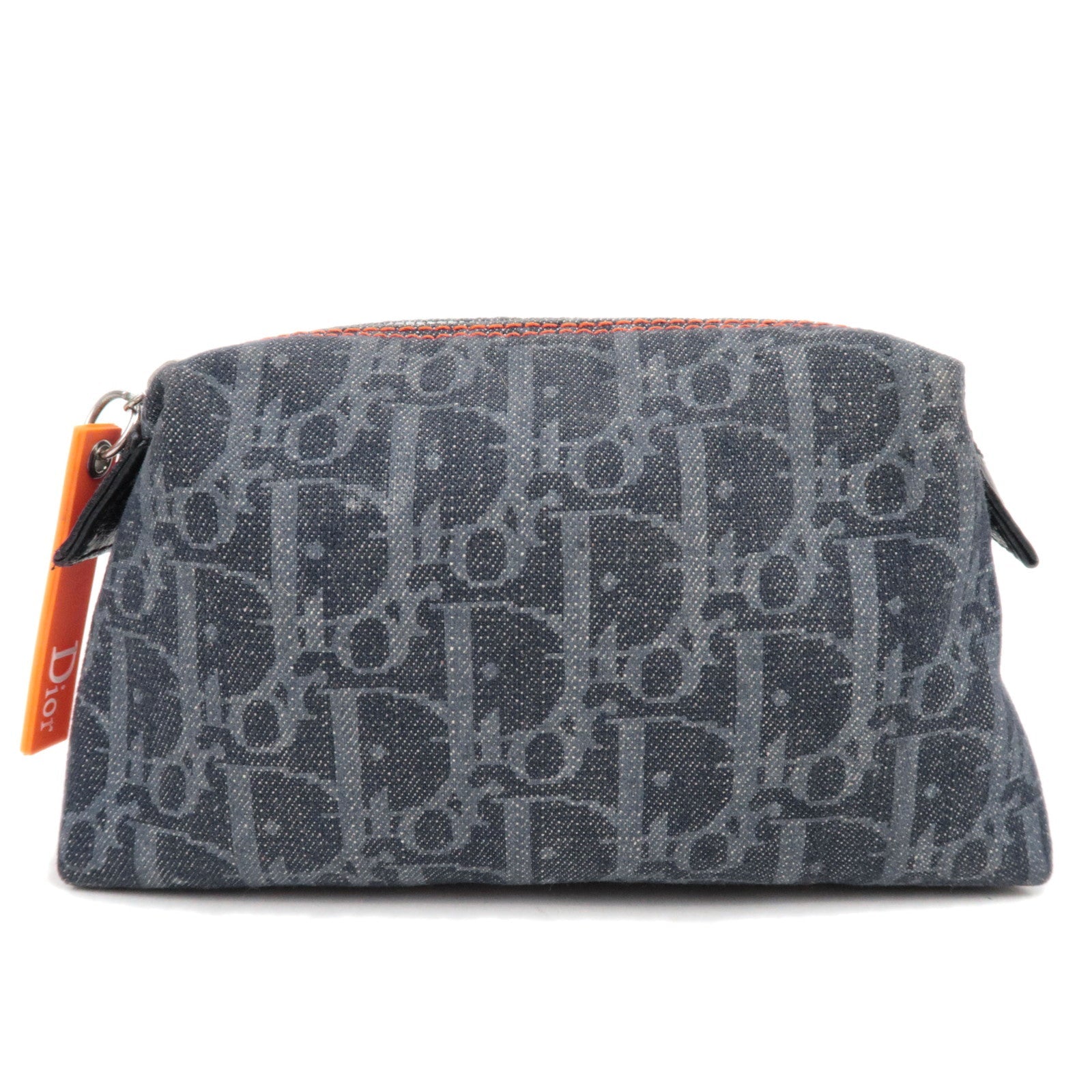 Christian Dior Flight Pouch Cosmetic Pouch Denim Navy