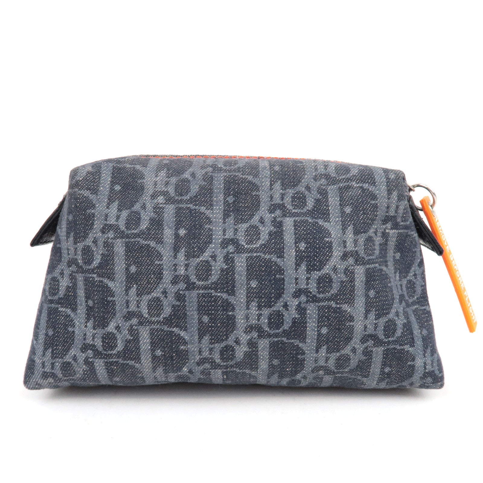 Christian Dior Flight Pouch Cosmetic Pouch Denim Navy