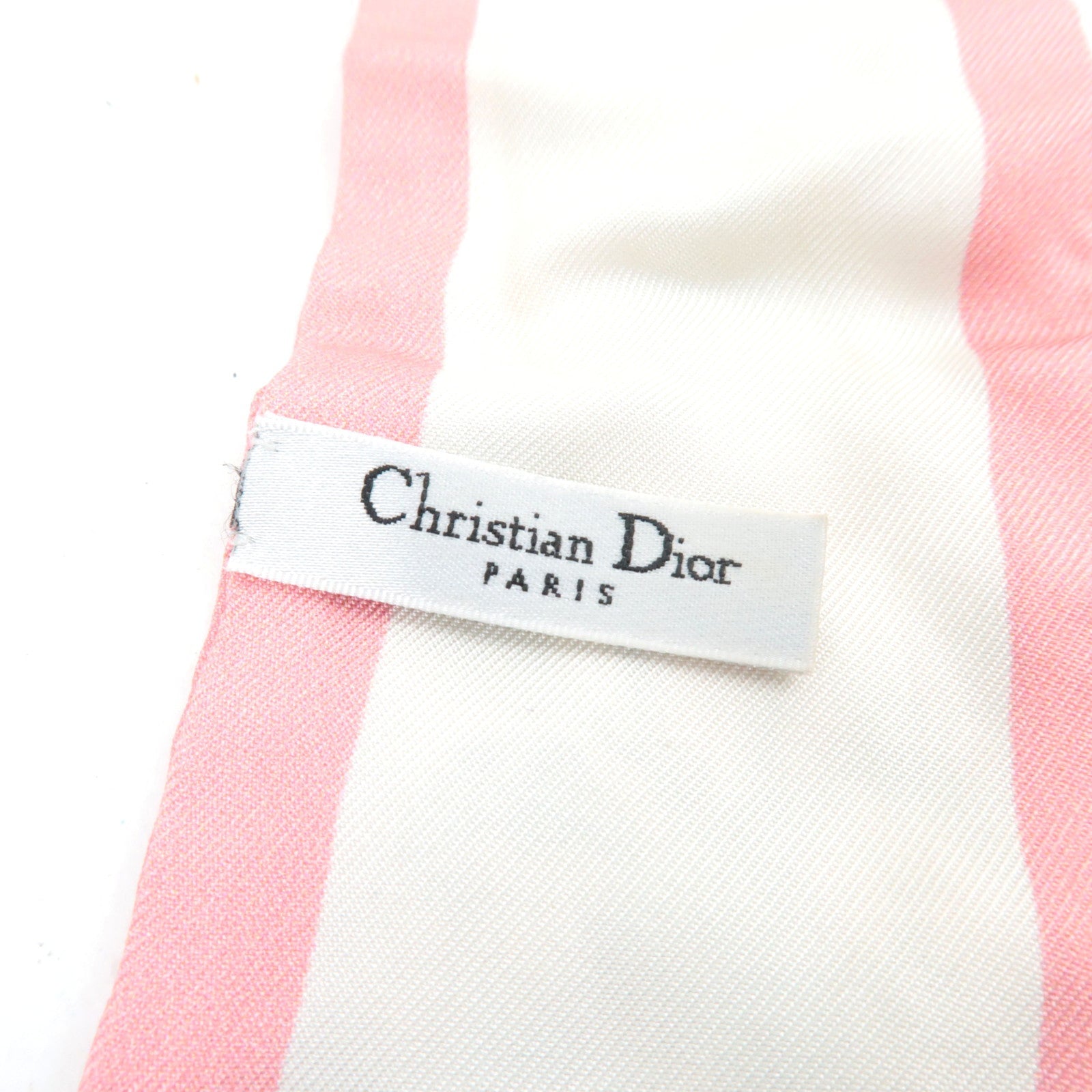 Christian Dior Twilly Scarf Silk 100% White Pink *Box