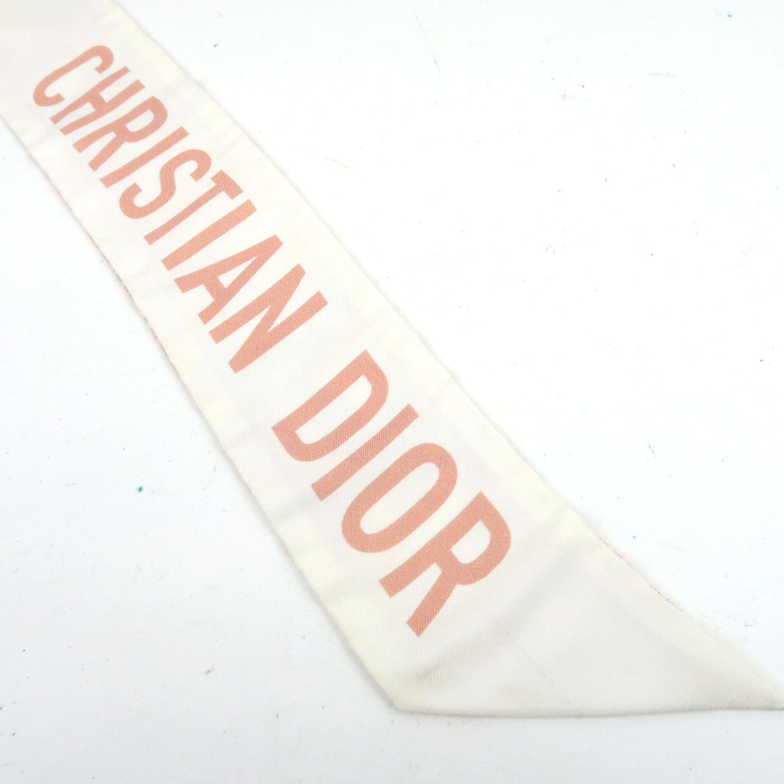 Christian Dior Twilly Scarf Silk 100% White Pink *Box