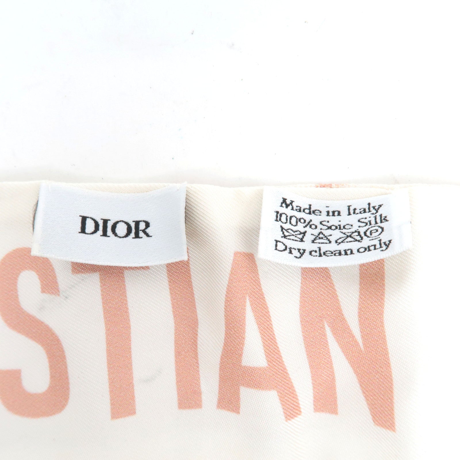 Christian Dior Twilly Scarf Silk 100% White Pink *Box