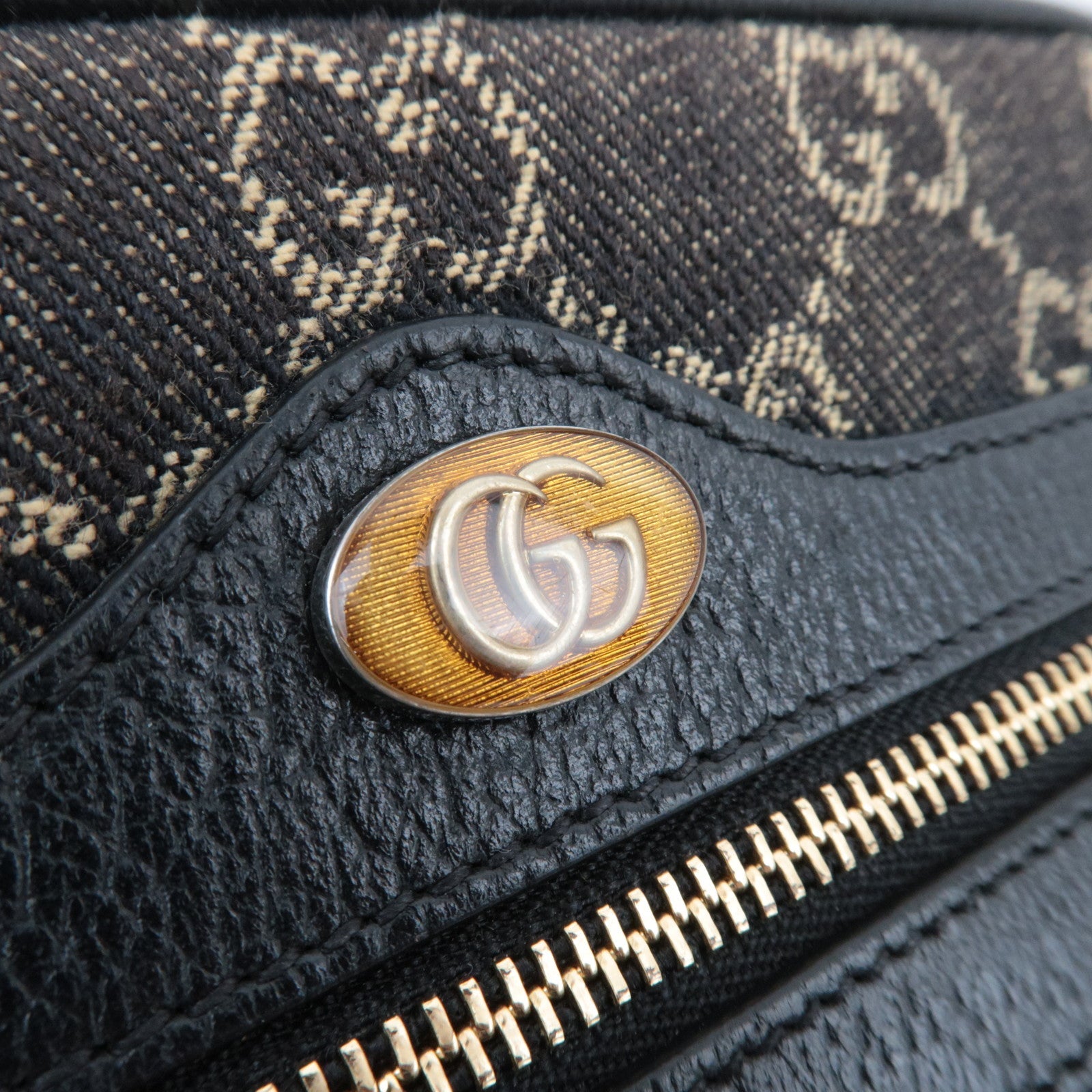 GUCCI Ophidia GG Jaguqard Denim Schoudertas Zwart 517350 *Stofzak